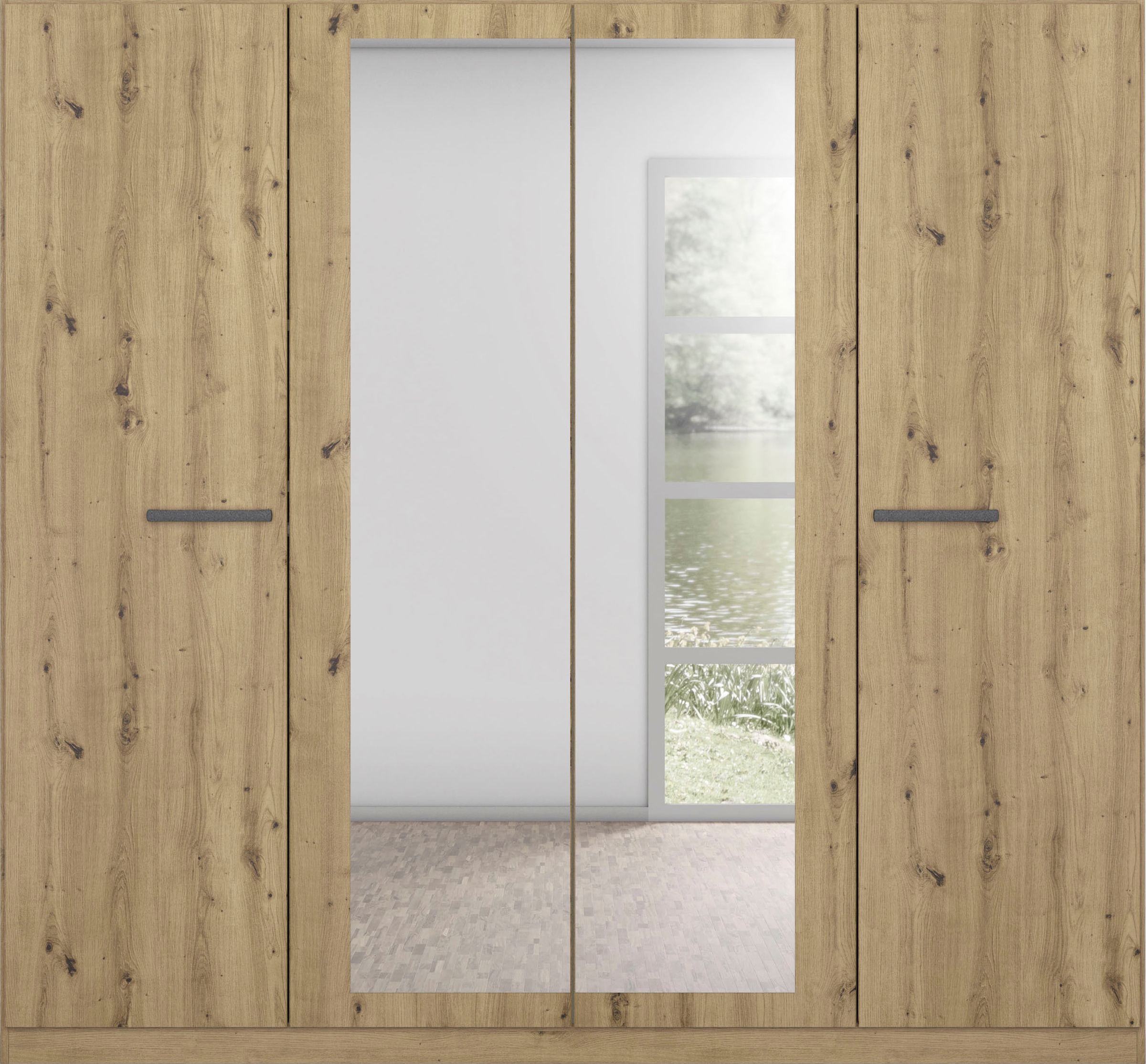 rauch Drehtürenschrank »Kleiderschrank Schrank Garderobe Garderobenschrank Stauraumwunder MODI«, optional mit Spiegel MADE IN GERMANY