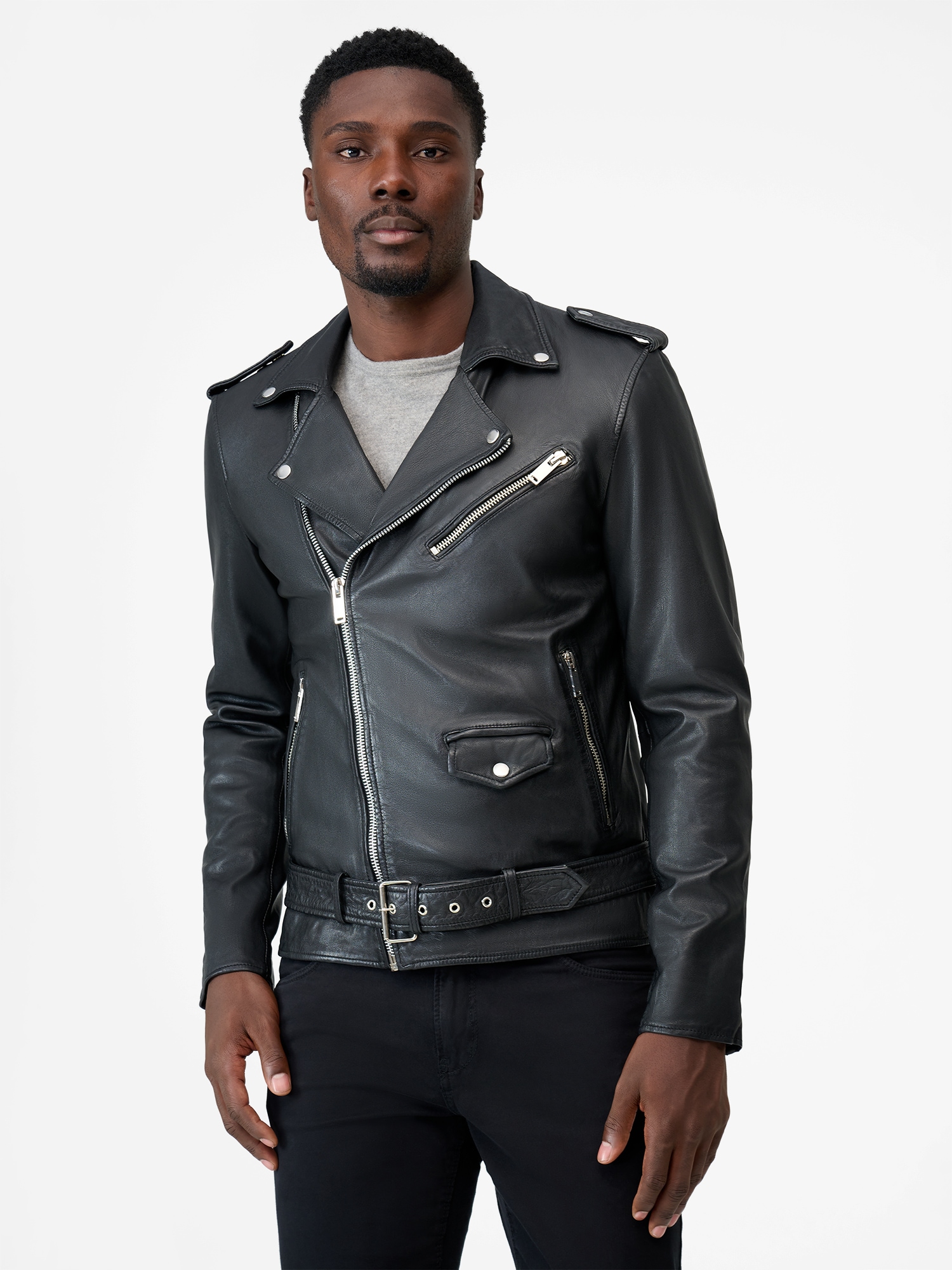 RICANO Bikerjacke »Lederjacke Arturo« ohne Kapuze Handgefertigt aus echtem Leder