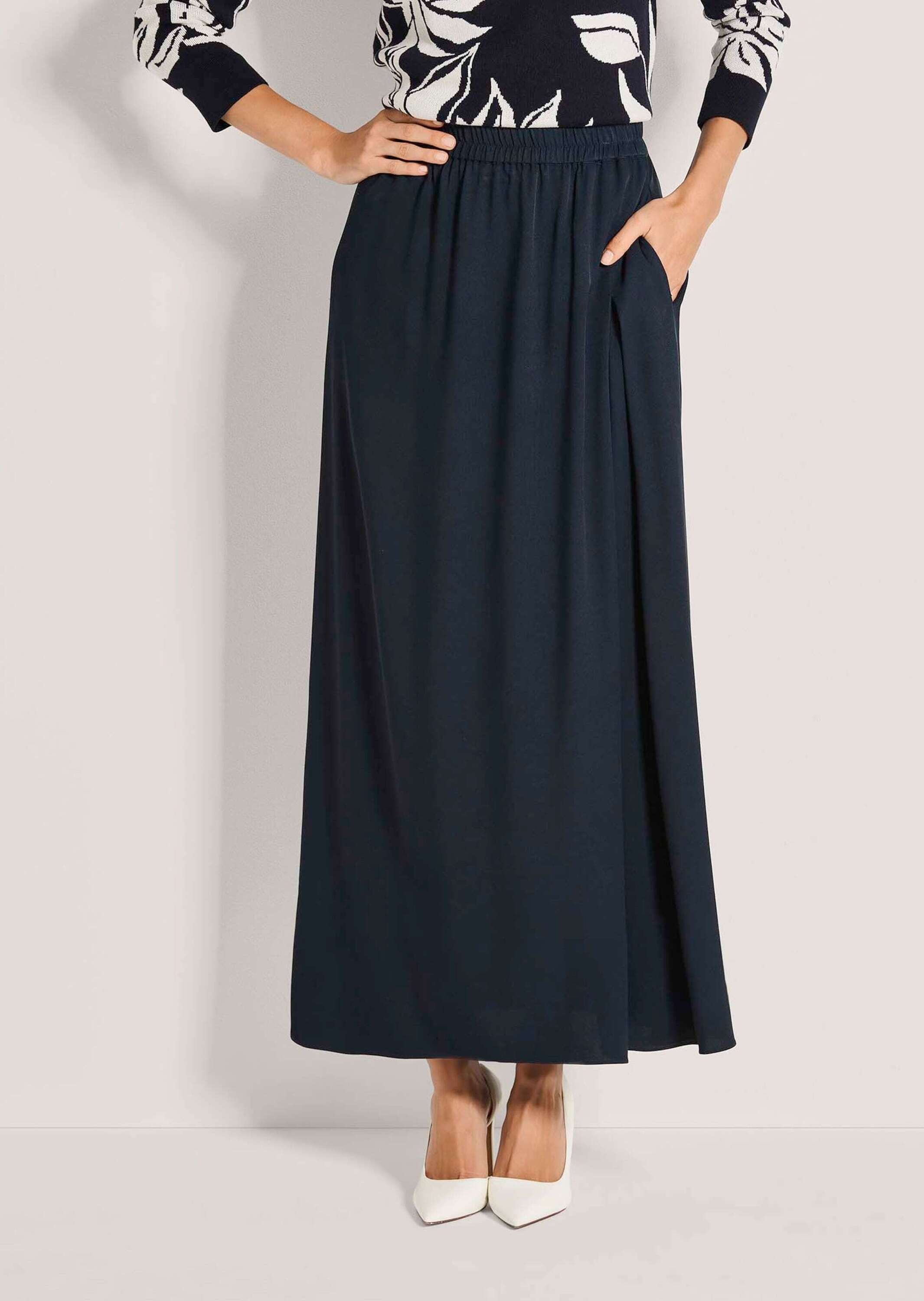 MADELEINE Midirock »Rock Langer Rock mit tiefer Seitenfalte«