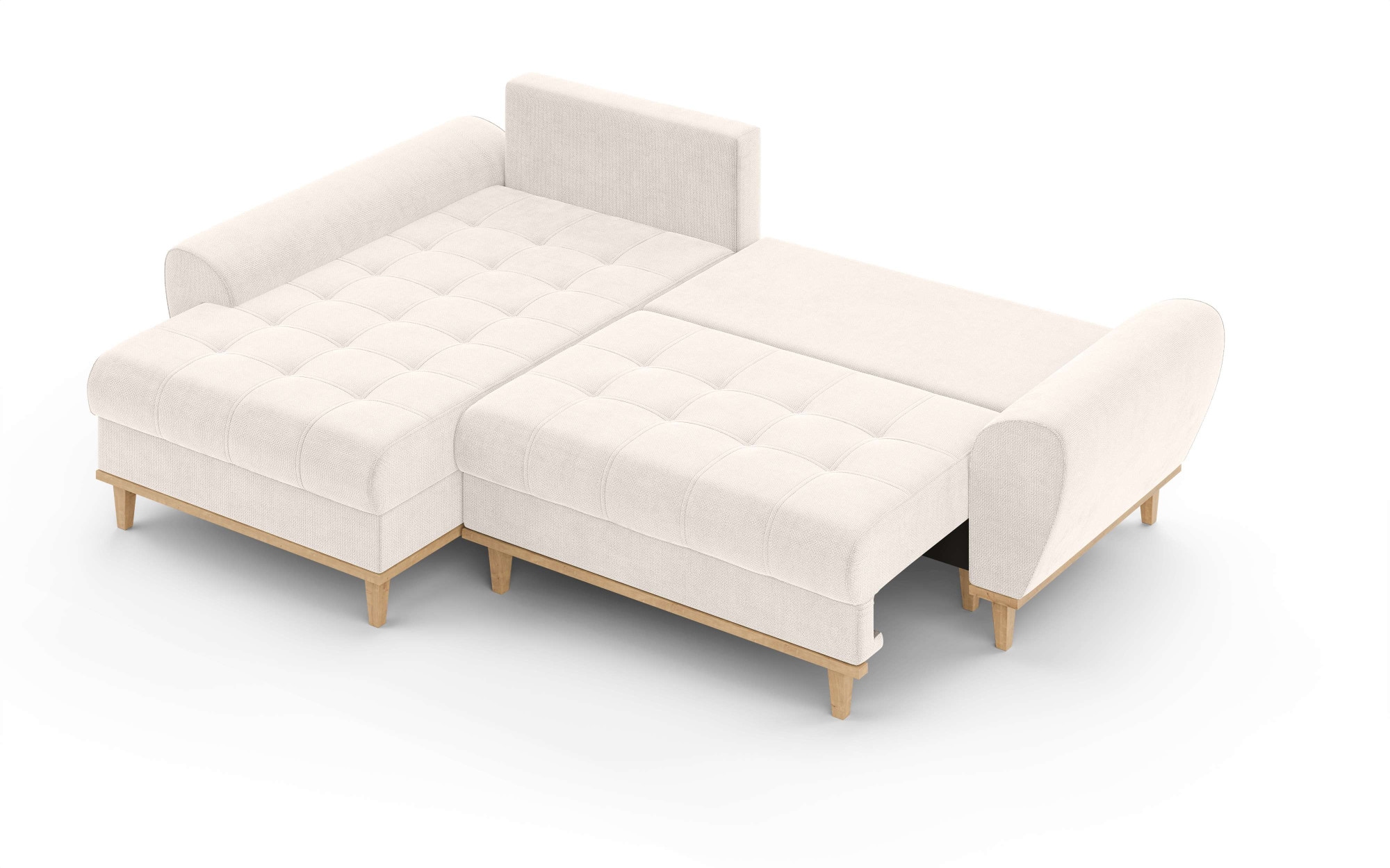 Home affaire Ecksofa »Ahrdorf mit Bettfunktion und Bettkasten, Maße: B/H/T 268/86/175 cm«, L-Form mit 3 Rückenkissen und moderne gerundete Armlehnen