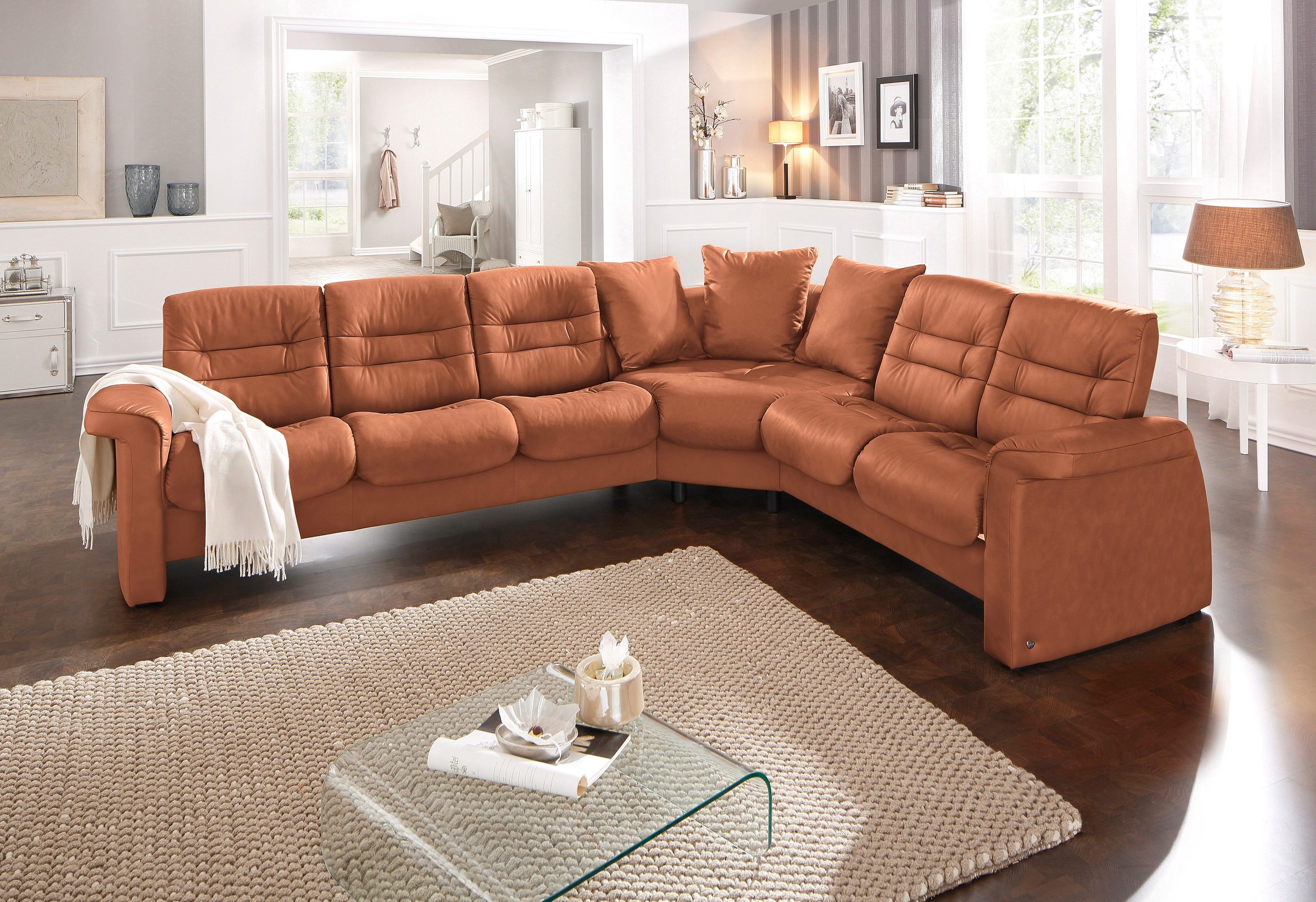 Stressless® Ecksofa »Sapphire«, mit Low Back, mit langem Schenkel, inklusive Relaxfunktion & Rückenverstellung, Breite 303 cm