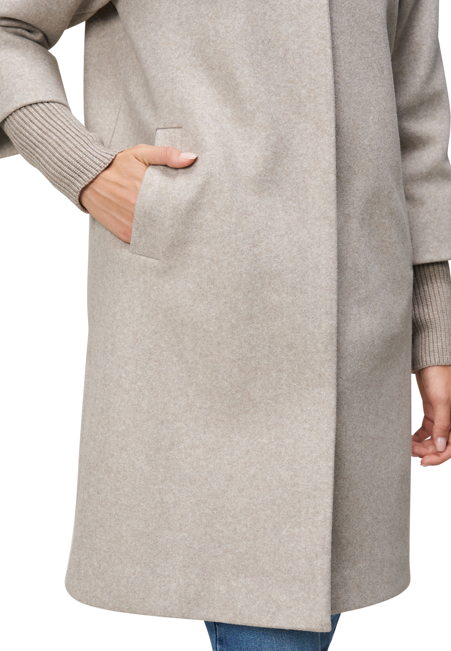 Zero Wollmantel »Mantel Wolloptik mit Stehkragen«