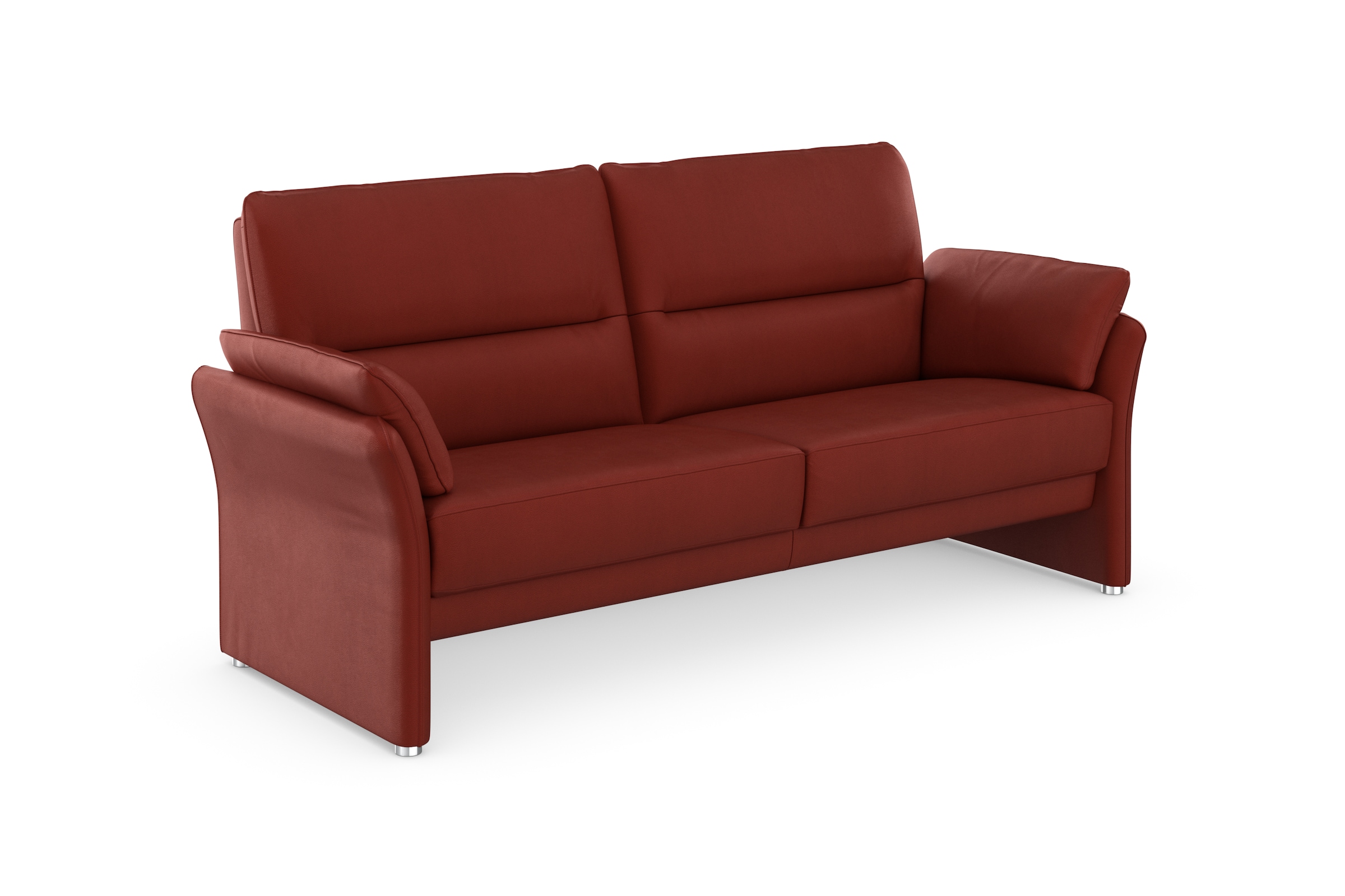 DOMO collection 2,5-Sitzer »Pina, schmale Armlehnen, mit Federkern, kompakt & elegant«, Hoher Sitzkomfort, Luxus-Microfaser Lederoptik, rot, Breite 199 cm