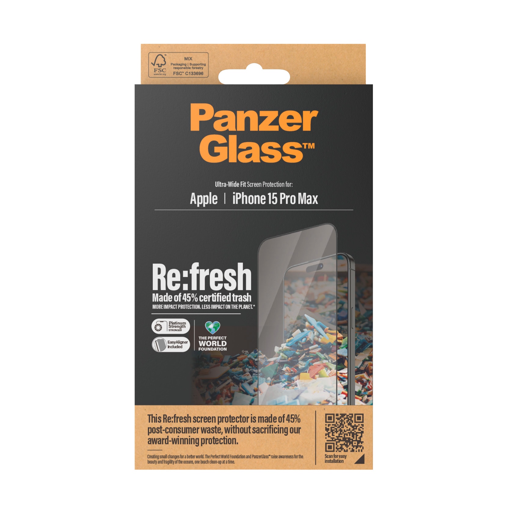 PanzerGlass Displayschutzglas »Screen Protector Glass« für iPhone 15 Pro Max Ultra Wide Fit