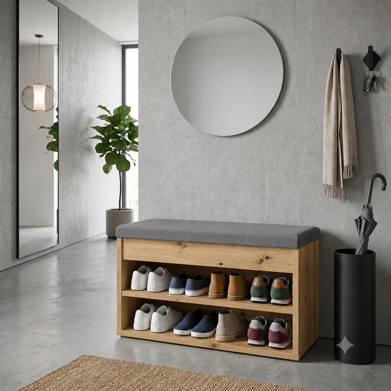 OTTO home Schuhbank »Schuchschrank 60,  Schuhregal, Schuhtruhe, Schuhkommode, Sitzbank« Inkl. bequemem Sitzkissen mit Stauraum darunter