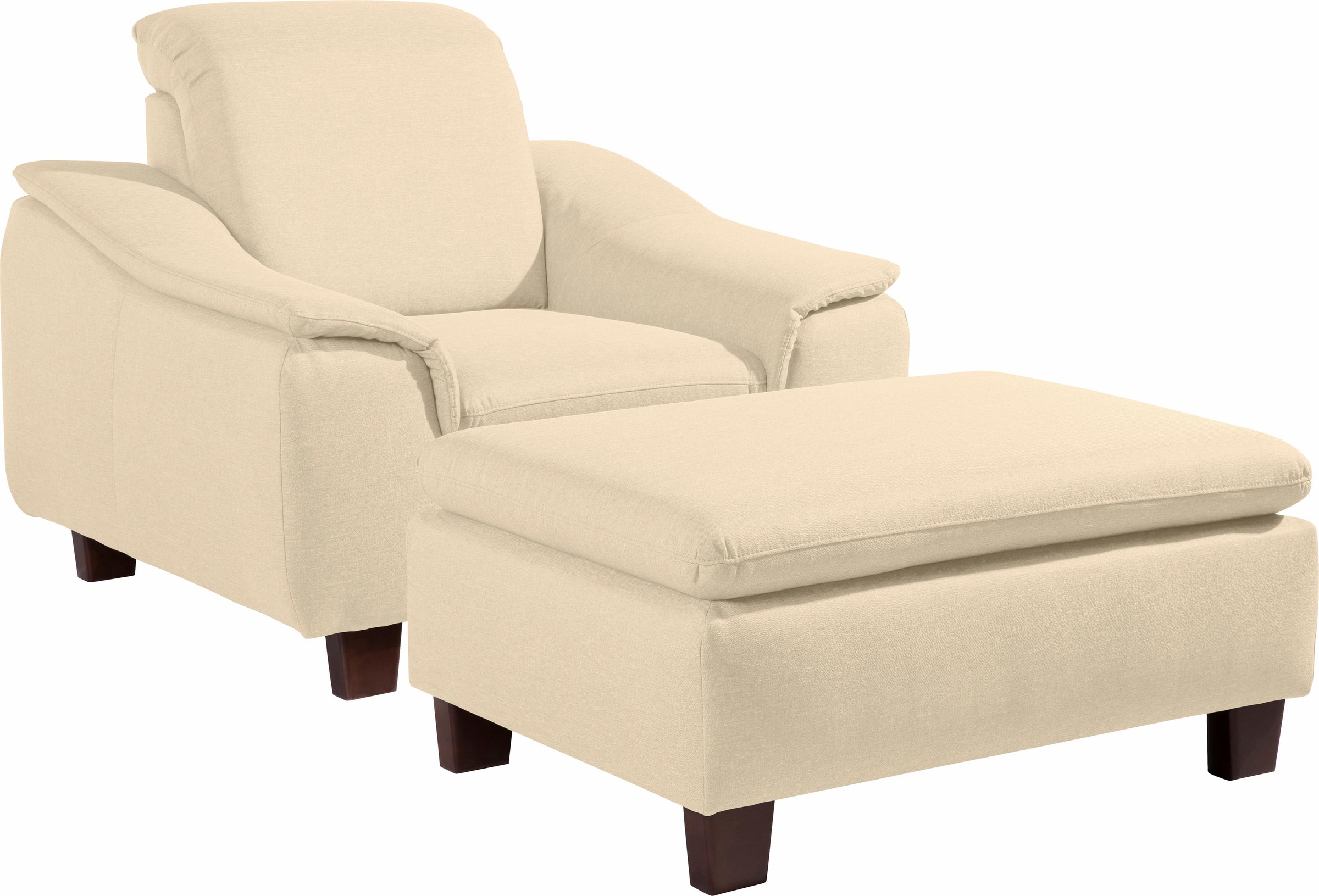 Max Winzer® Sessel »Alessio, Loungesessel, geschwungene Formensprache, hoher Sitzkomfort«, bequem mit abgerundeter Rückenlehne, aktuelle Mattenoptik