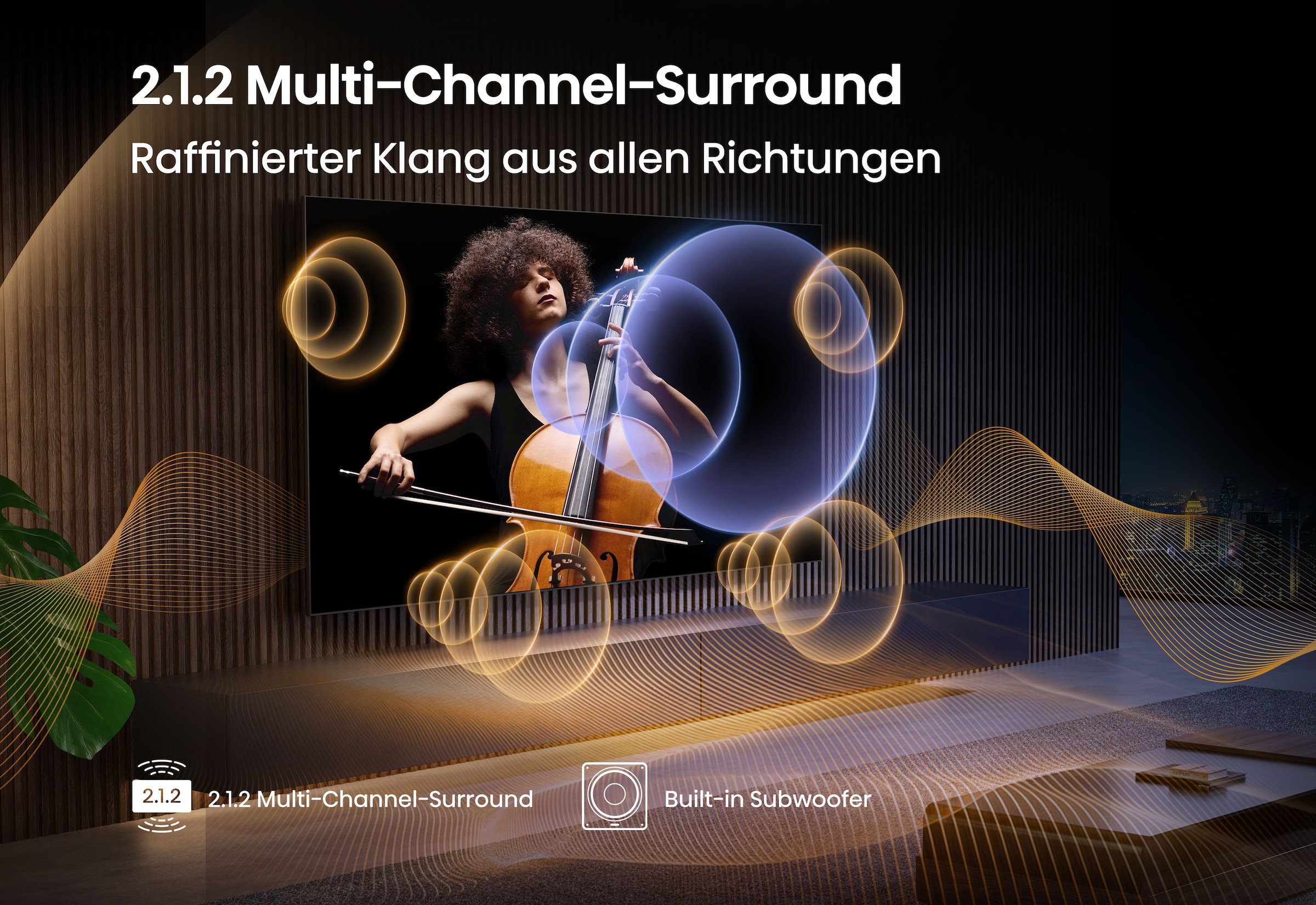 Hisense QLED Mini LED-Fernseher »85U7Q PRO« 215 cm/85 ″ Smart-TV 4K UHD MiniLED Smart TV