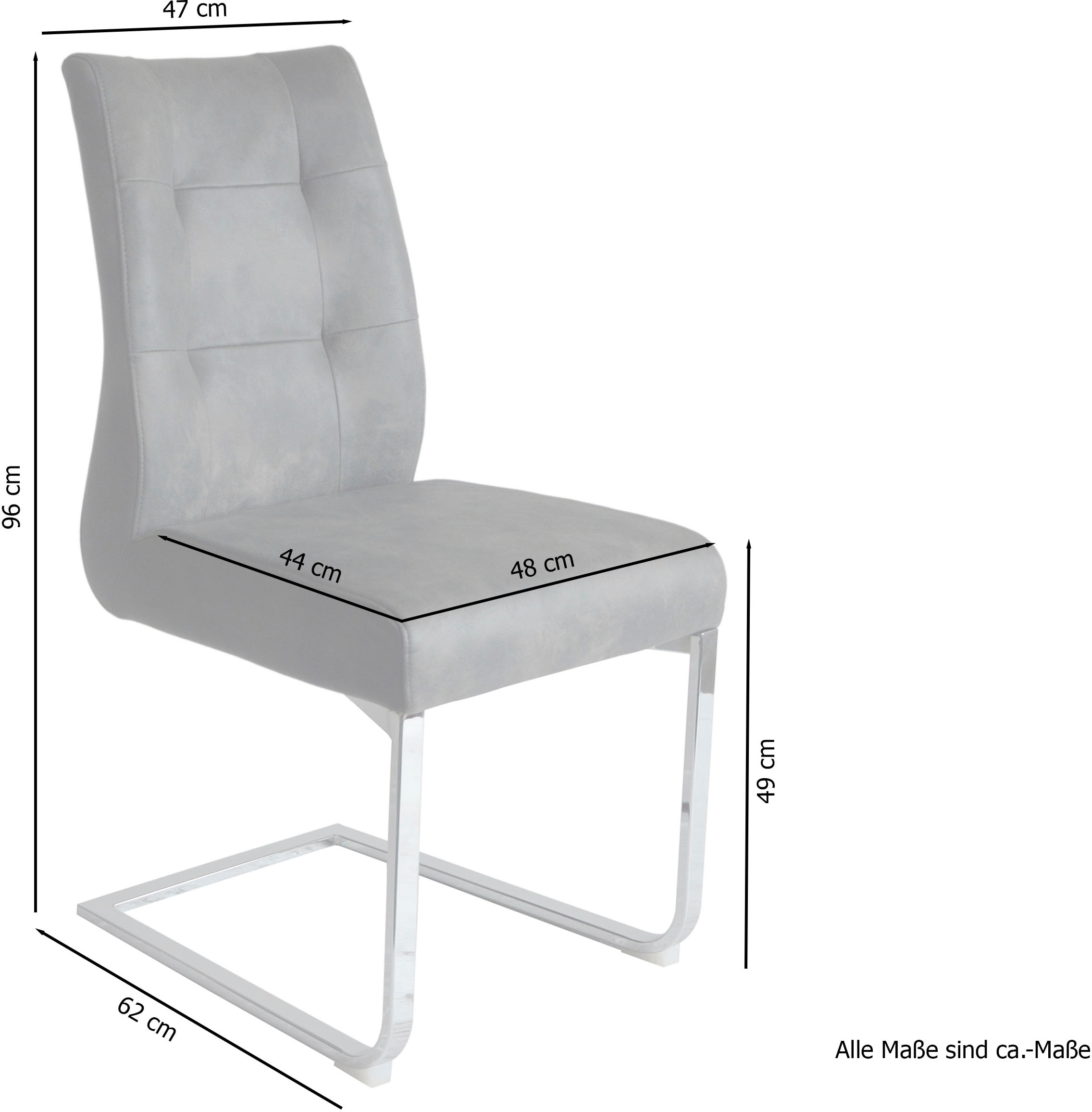 byLIVING Esszimmerstuhl »Marlen XXL«, (Set), 2 St., Microfaser, bis zu 150 kg belastbar, Vintage-Bezug, Freischwinger