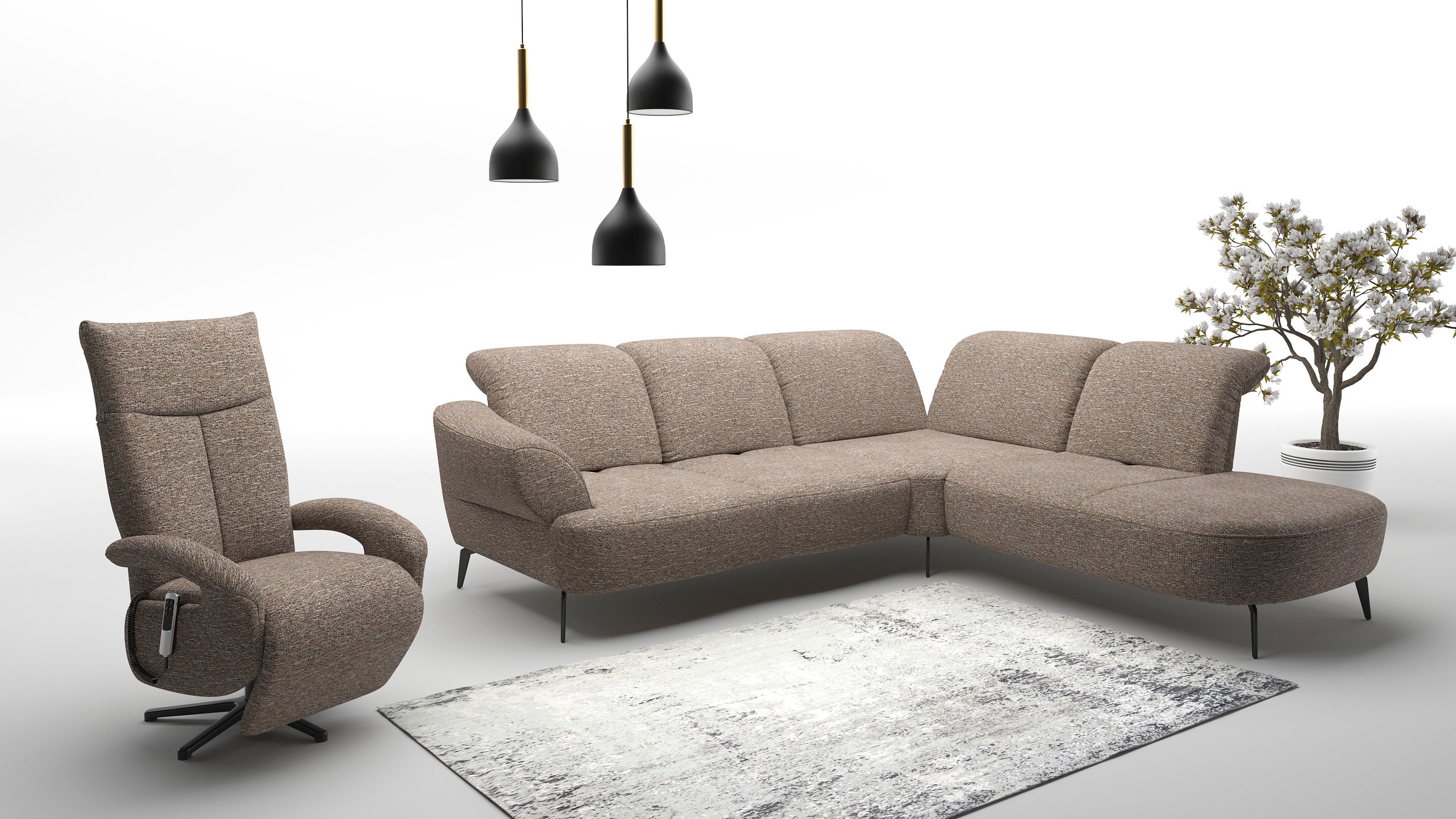 sit&more Ecksofa »Dance«, inkl.System Click&Seat und Sitztiefenverstellung