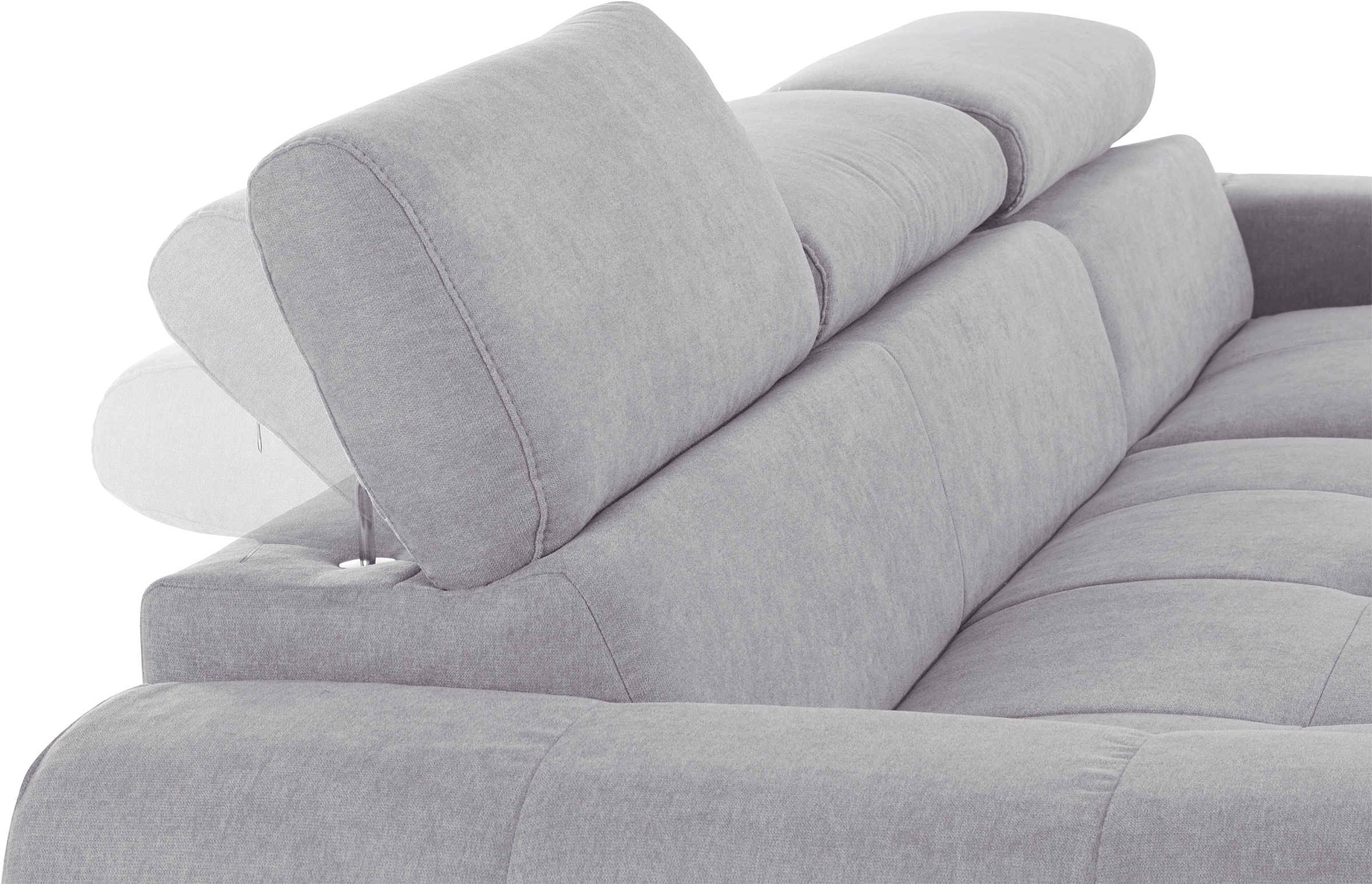 COTTA Ecksofa »Mia L-Form mit 3 Zierkissen«, wahlweise mit Bettfunktion, Bettkasten, Beleuchtung & Wireless-Charger