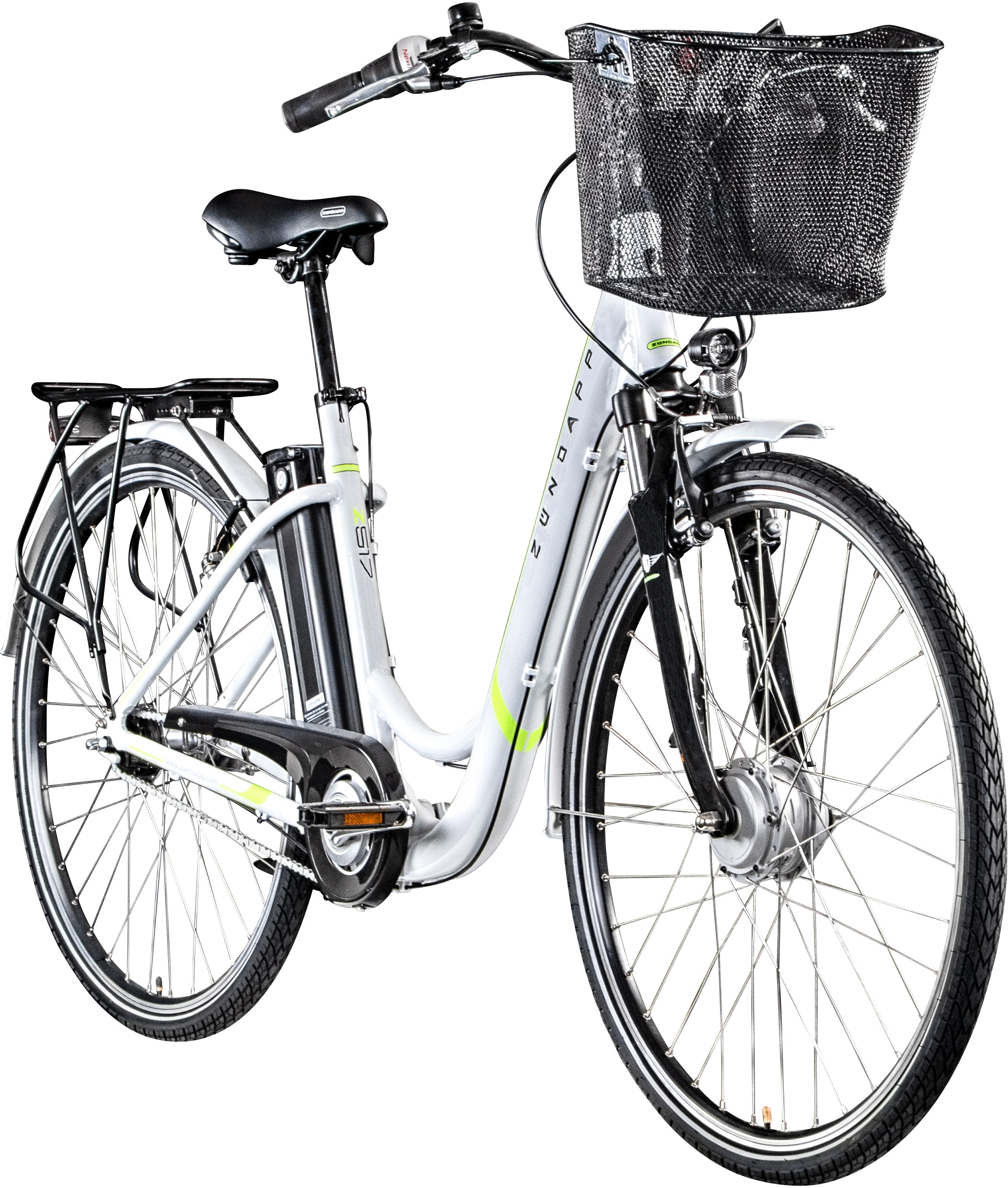 Zündapp E-Bike »Z517«, 7 Gang, Shimano, Frontmotor 250 W, (mit großem Frontkorb), Pedelec, Elektrofahrrad für Damen u. Herren, Cityrad