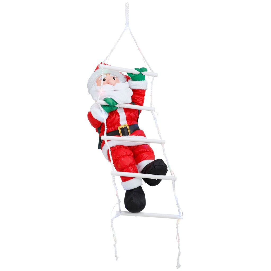 BONETTI LED Dekofigur »Weihnachtsmann kletternd mit Leiter«