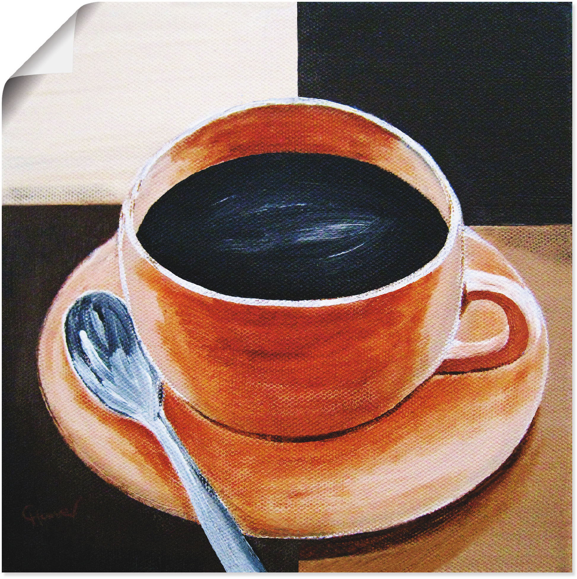 Artland Wandbild »Kaffee«, Getränke, (1 St.), in vielen Größen & Produktarten -Leinwandbild, Poster, Wandaufkleber / Wandtattoo auch für Badezimmer geeignet