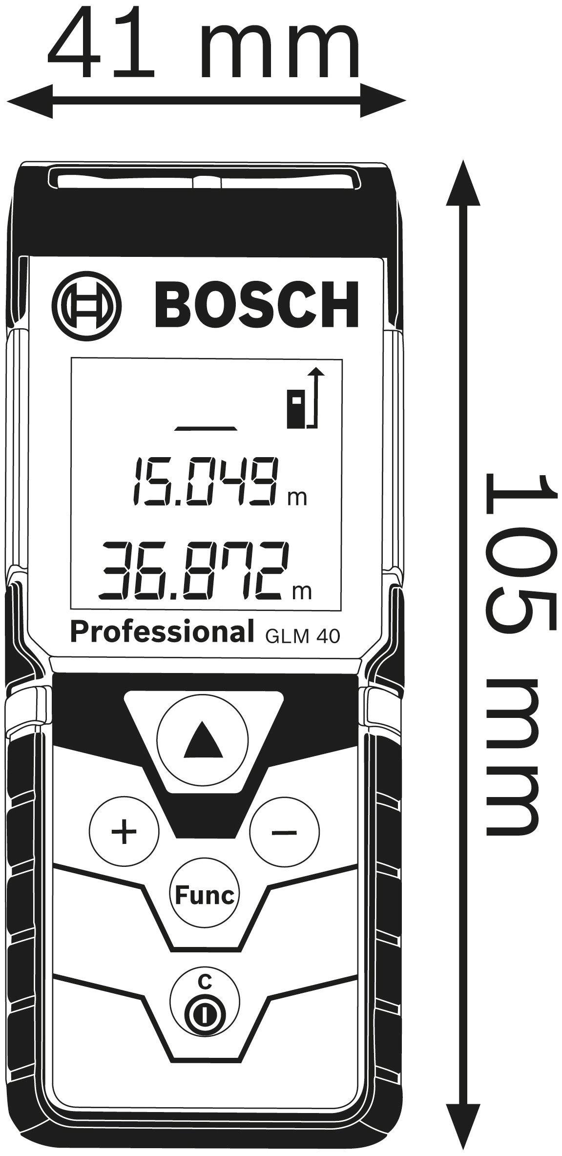 Bosch Professional Lasermessgerät »GLM 40 Professional«, Staub- und Spritzwasserschutz IP54