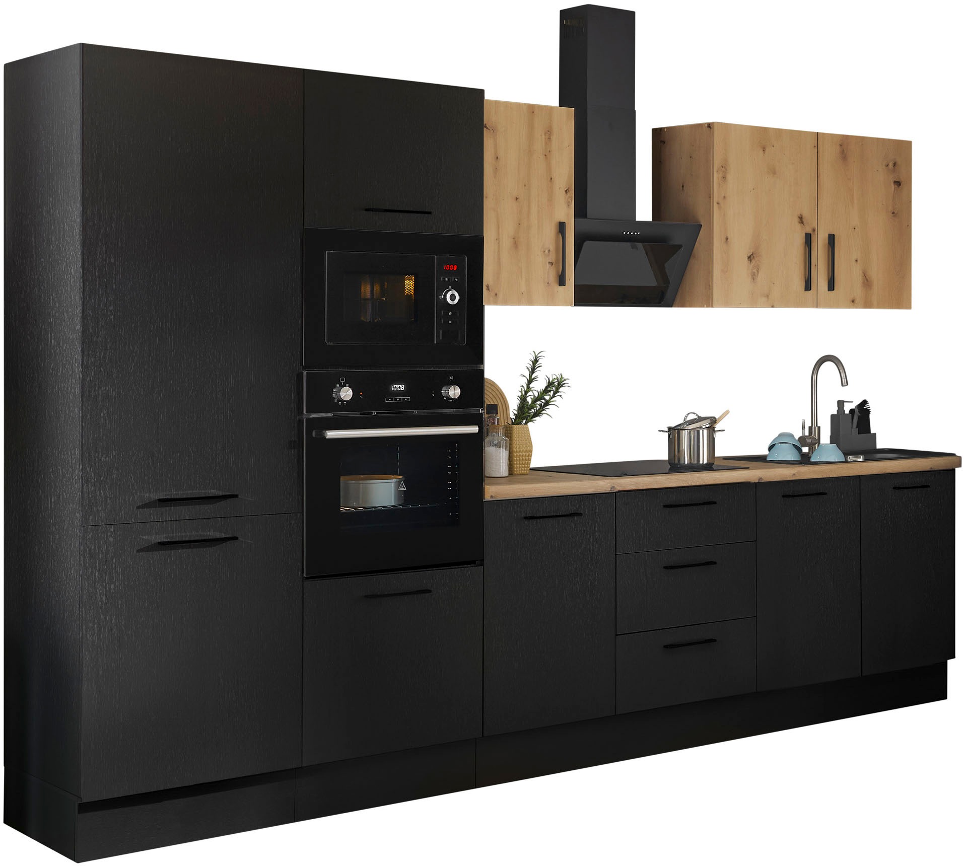 BASIC by Balculina Küchenzeile »Turin«, Breite 330 cm, wahlweise mit E-Geräten