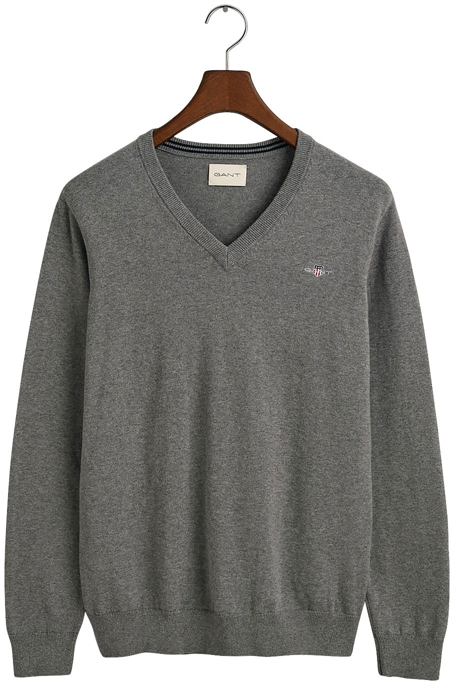 Gant V-Ausschnitt-Pullover »Classic Cotton V-Neck«, Premium Strickjersey aus weicher 100% Baumwolle, Übergangspullover
