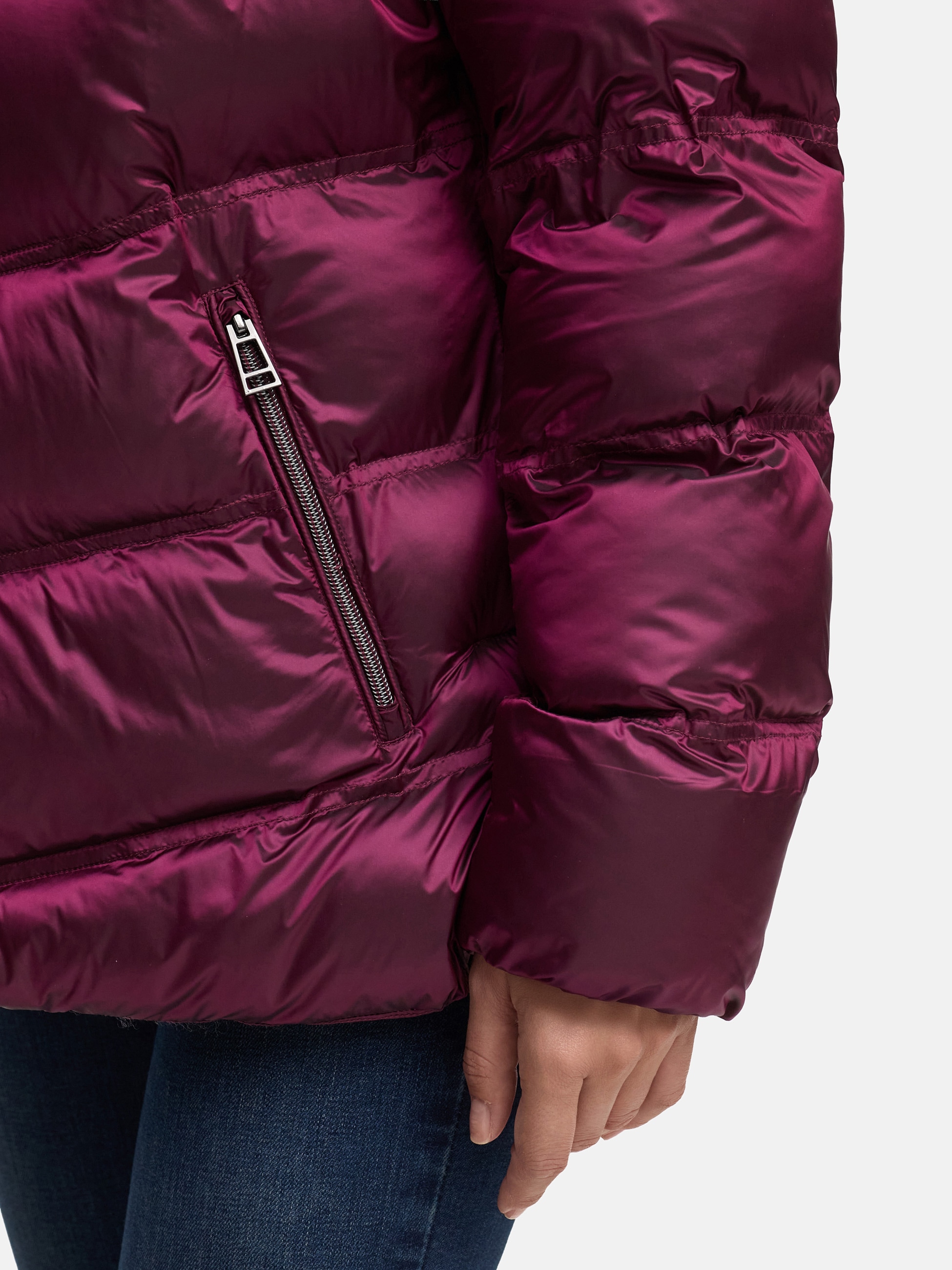 MANISA Steppjacke, mit Kapuze, mit Stehkragen, Kapuze und elastischem Ärmelsaum
