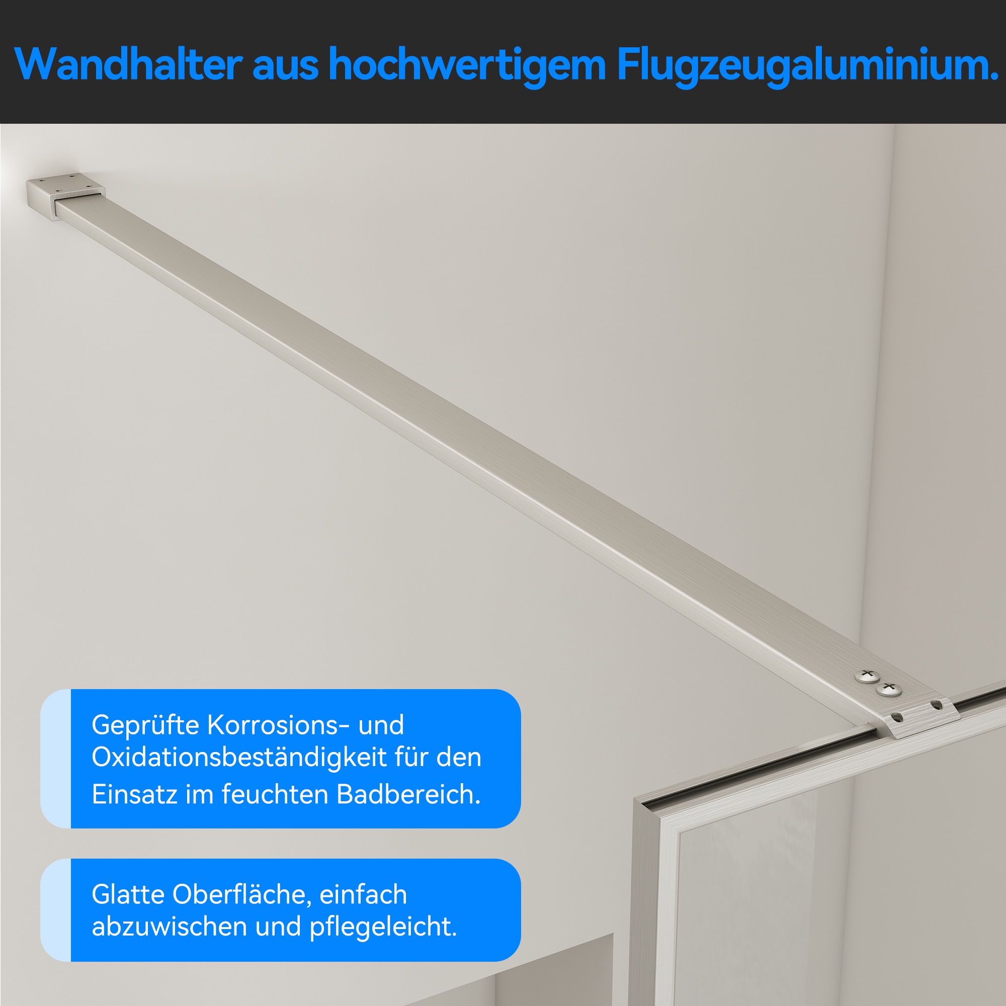 welltime Walk-in-Dusche »Frame« Rundumrahmen, auch mit stabilisierendem Eckregal in der Plus Variante