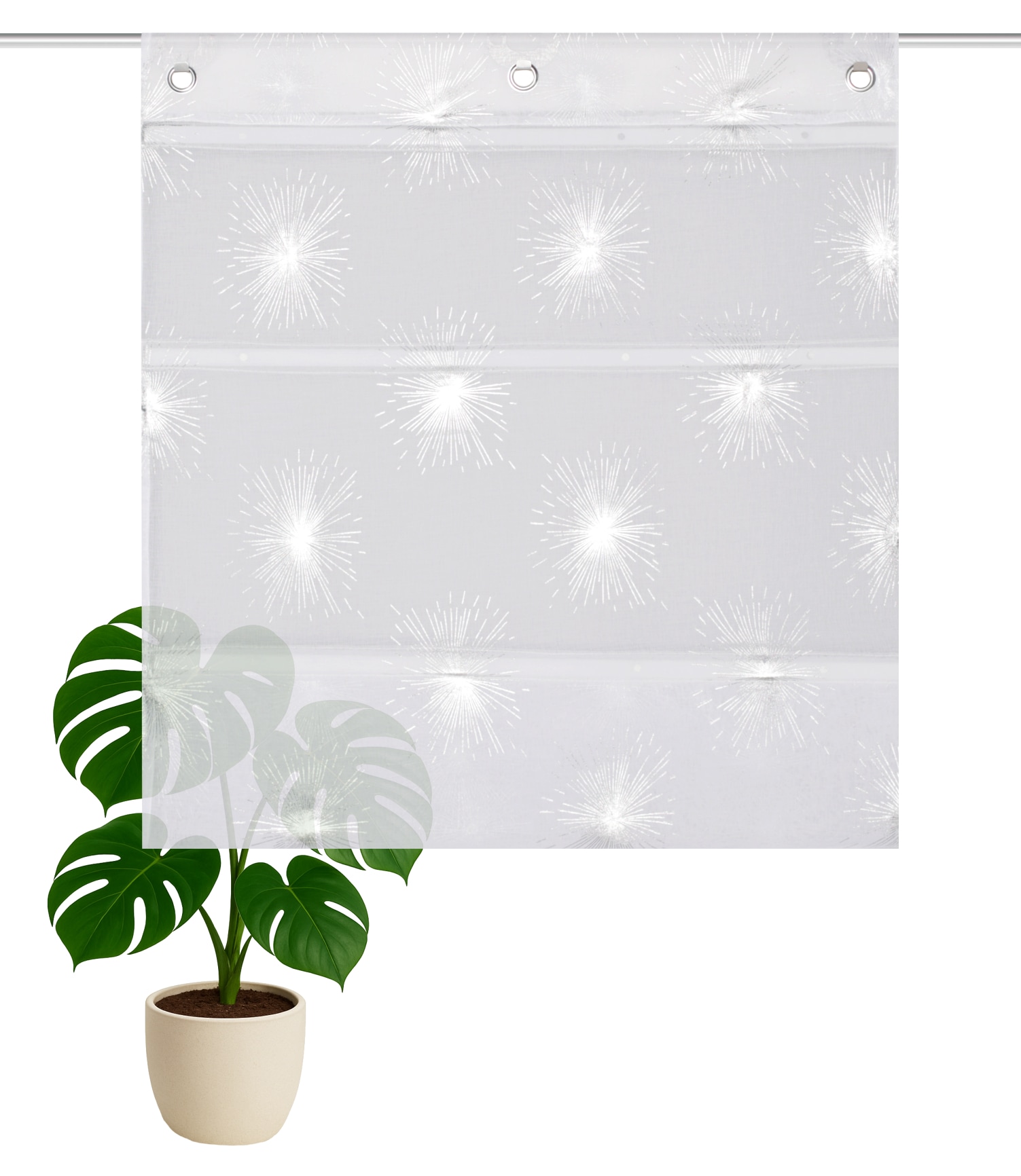 HOME WOHNIDEEN Magnetrollo »FELISHA« mit Hakenaufhängung ohne Bohren und Schrauben Foliendruck