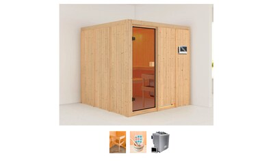 welltime Sauna »Oana«, (Set), 9-kW-Bio-Ofen mit ext. Steuerung, mit 6-tlg. Zubehörset kaufen
