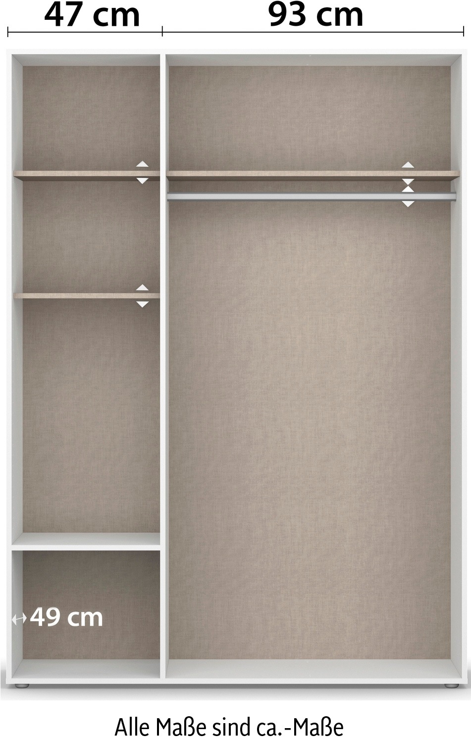 rauch Drehtürenschrank »Kleiderschrank Schrank Garderobe Wäscheschrank VOYAGER«, moderne Griffe in Graumetallic mit Außenschubkästen MADE IN GERMANY