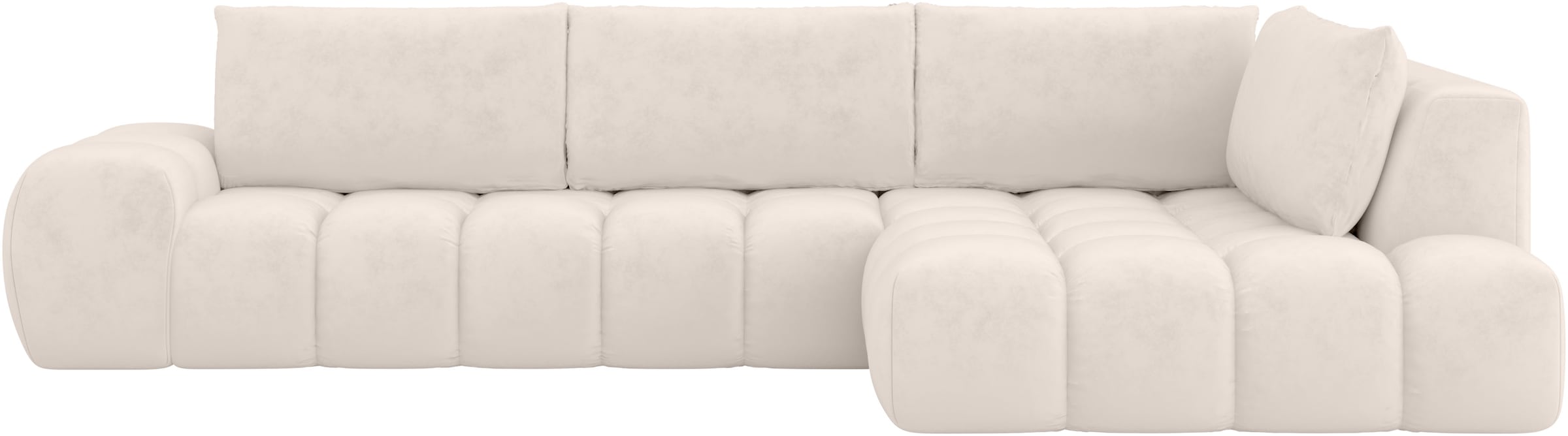 INOSIGN Ecksofa »AZITA Designsofa, elegant und bequem L-Form, Bubble-Optik«, lose Rückenkissen, traumhafte Steppung, Maße B/T/H: 352/210/72 cm