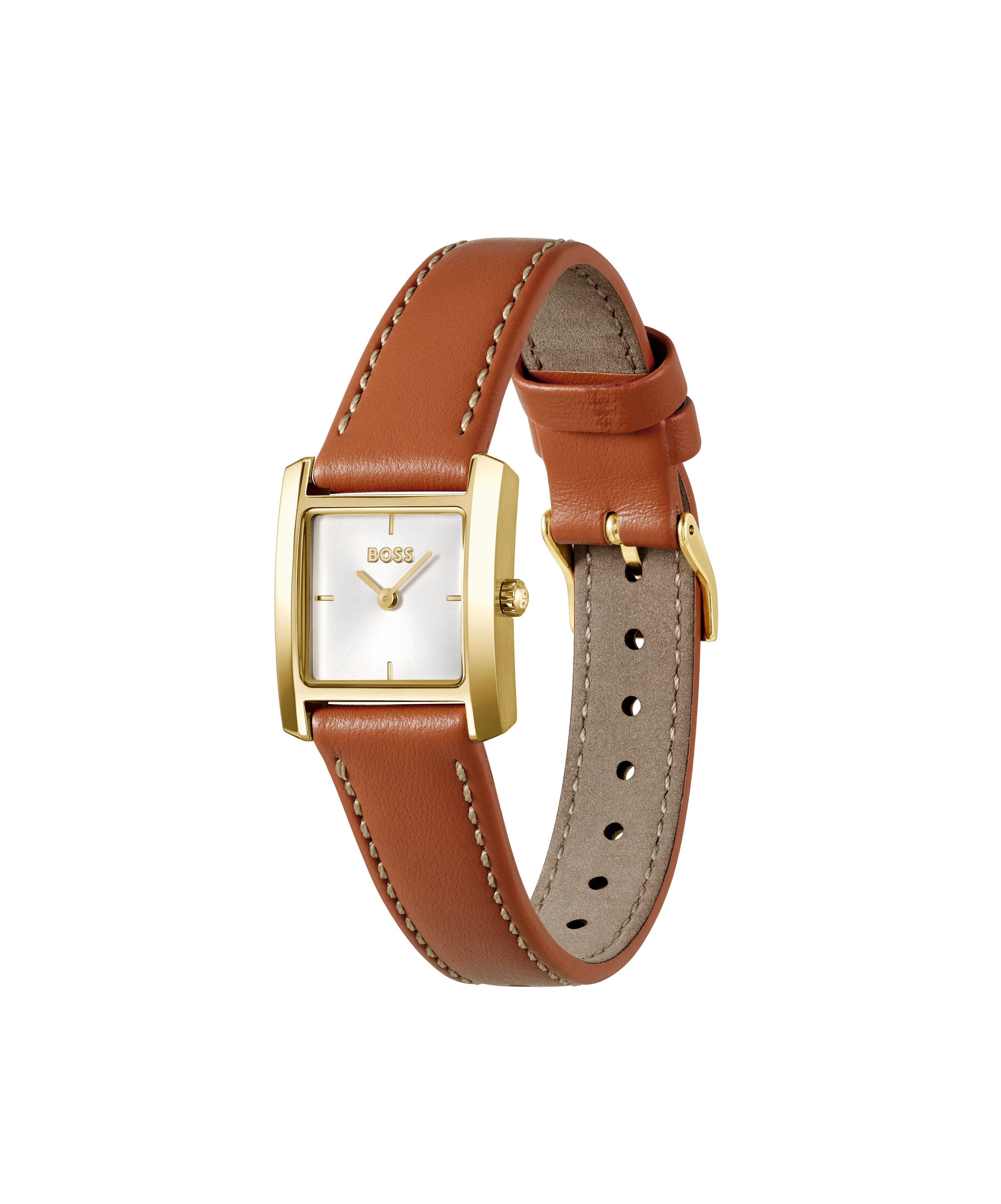BOSS Quarzuhr »LUCY SCALA« Armbanduhr, Damenuhr, Lederarmband, analog