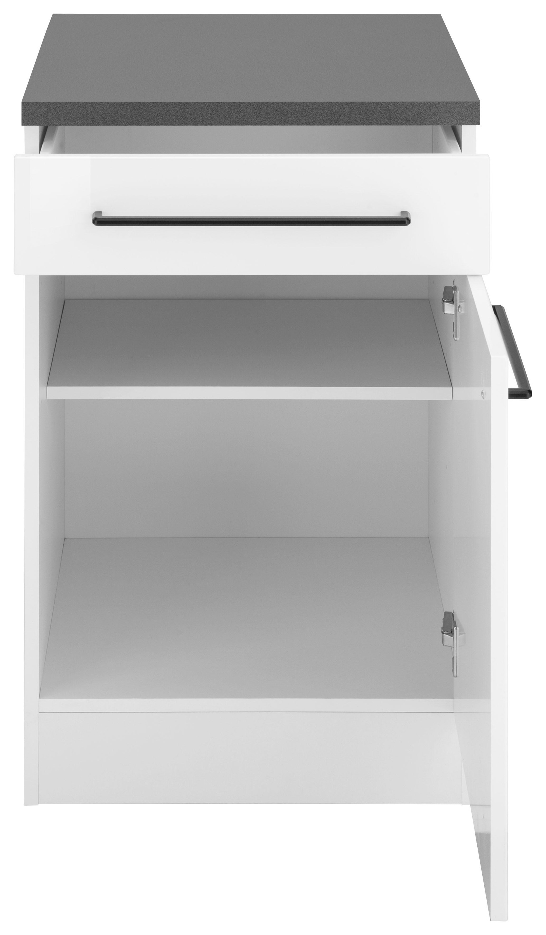 KOCHSTATION Unterschrank »KS-Tulsa« 50 cm breit, 1 Tür, 1 Schubkasten, schwarzer Metallgriff, MDF Front