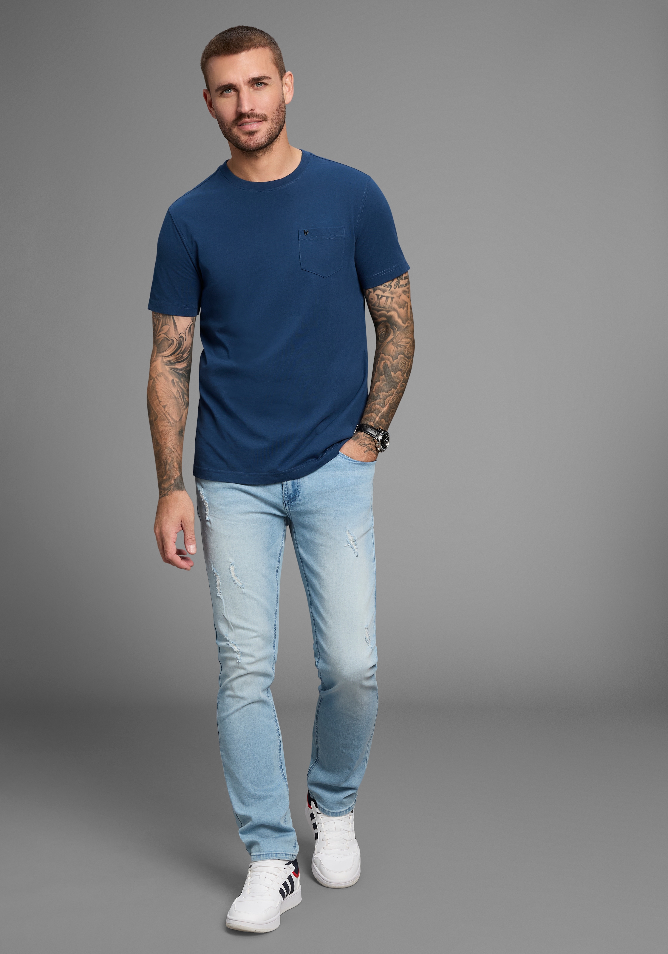 Bruno Banani T-Shirt, Gewaschene Optik