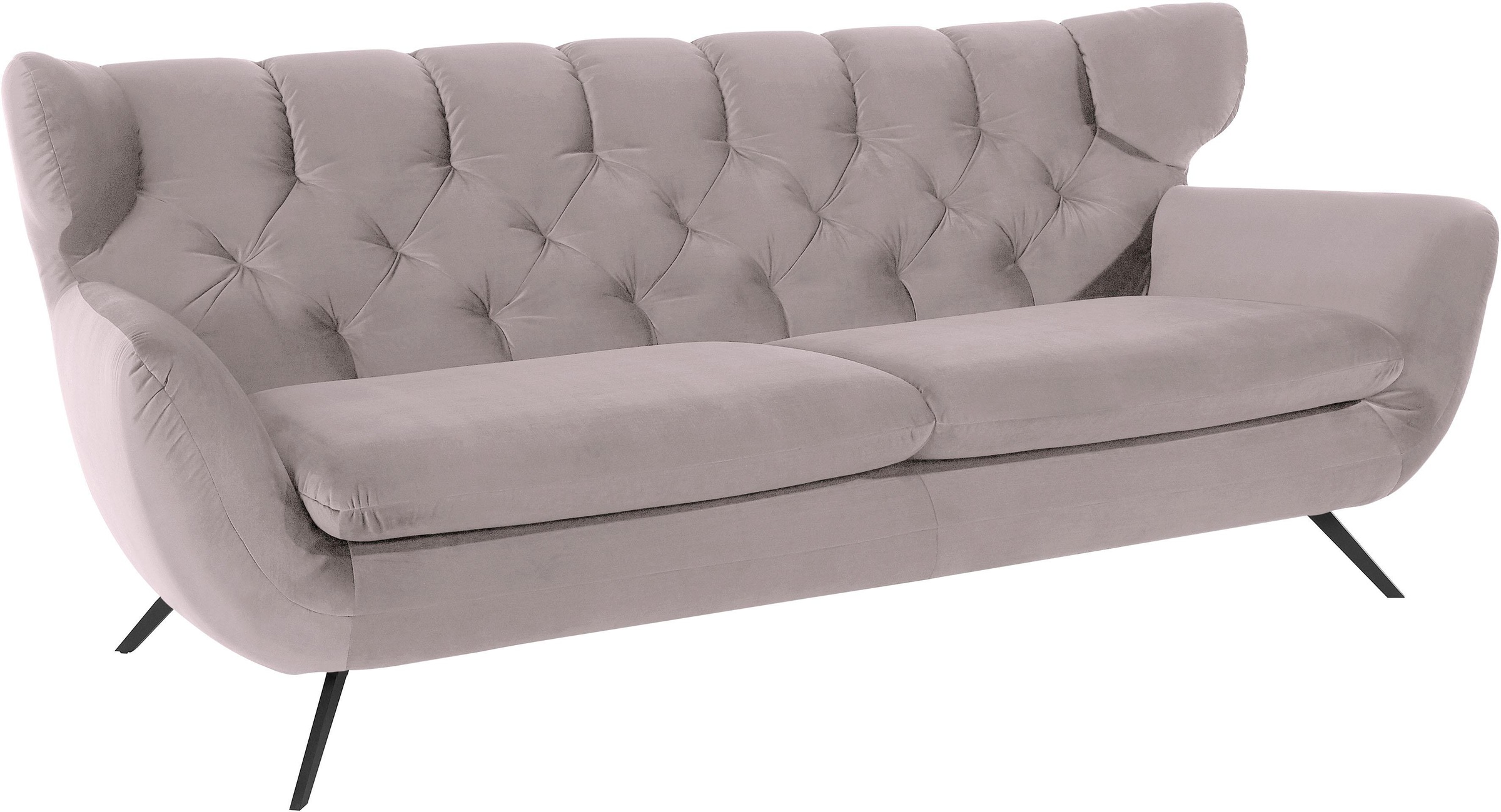 3C Candy 3-Sitzer »Beatrice, extravagantes Megasofa, bequem, Küchensofa« mit Rückensteppung im Rautenmuster, Samt Optik, auch in Fellimitat