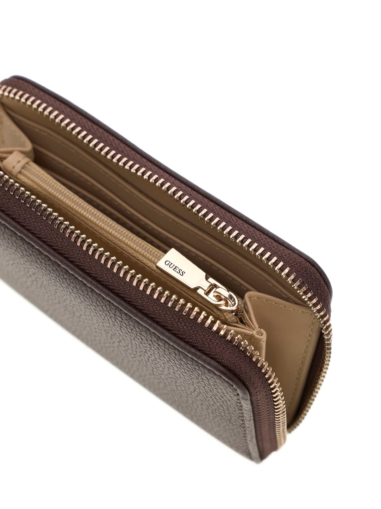 Guess Geldbörse »MELODY SLG MEDIUM ZIP AROUND« Damen Geldbeutel, Portemonnaie mit GUESS-Label