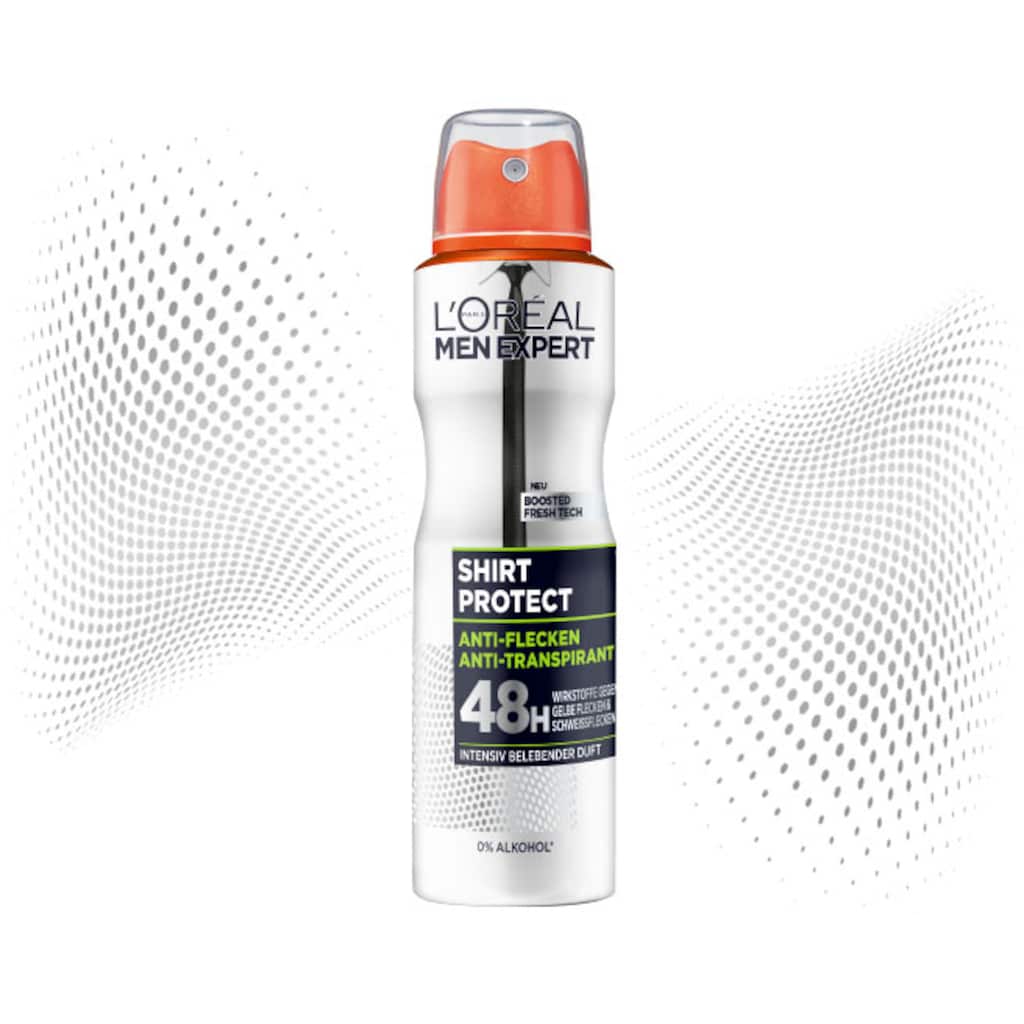 L'ORÉAL PARIS MEN EXPERT Deo-Spray »Deo Spray Shirt Control 48h«, (Packung, 6 tlg.)