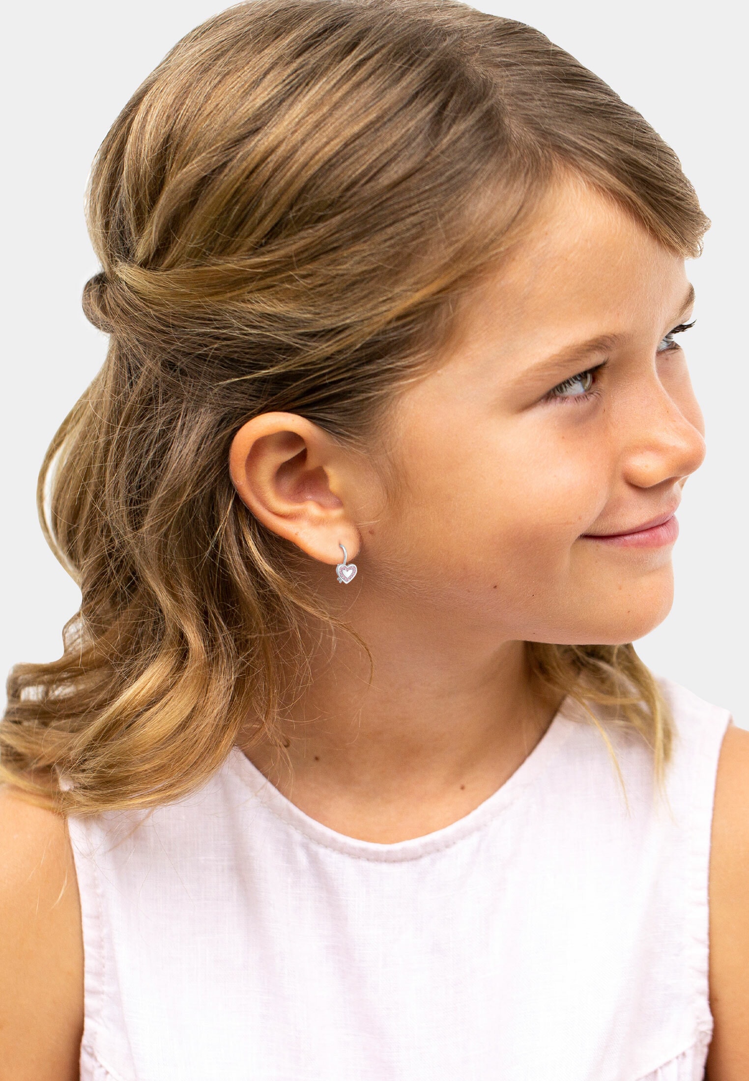 Elli Paar Ohrstecker »Ohrringe Ohrstecker Herz Glas Kristalle Rose 925 Sterling Silber«