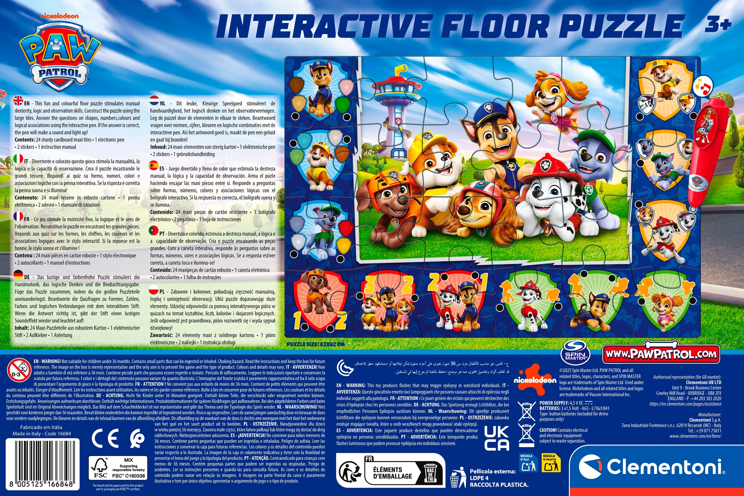 Clementoni® Puzzle »Quiz-Bodenpuzzle - Paw Patrol« Made in Europe