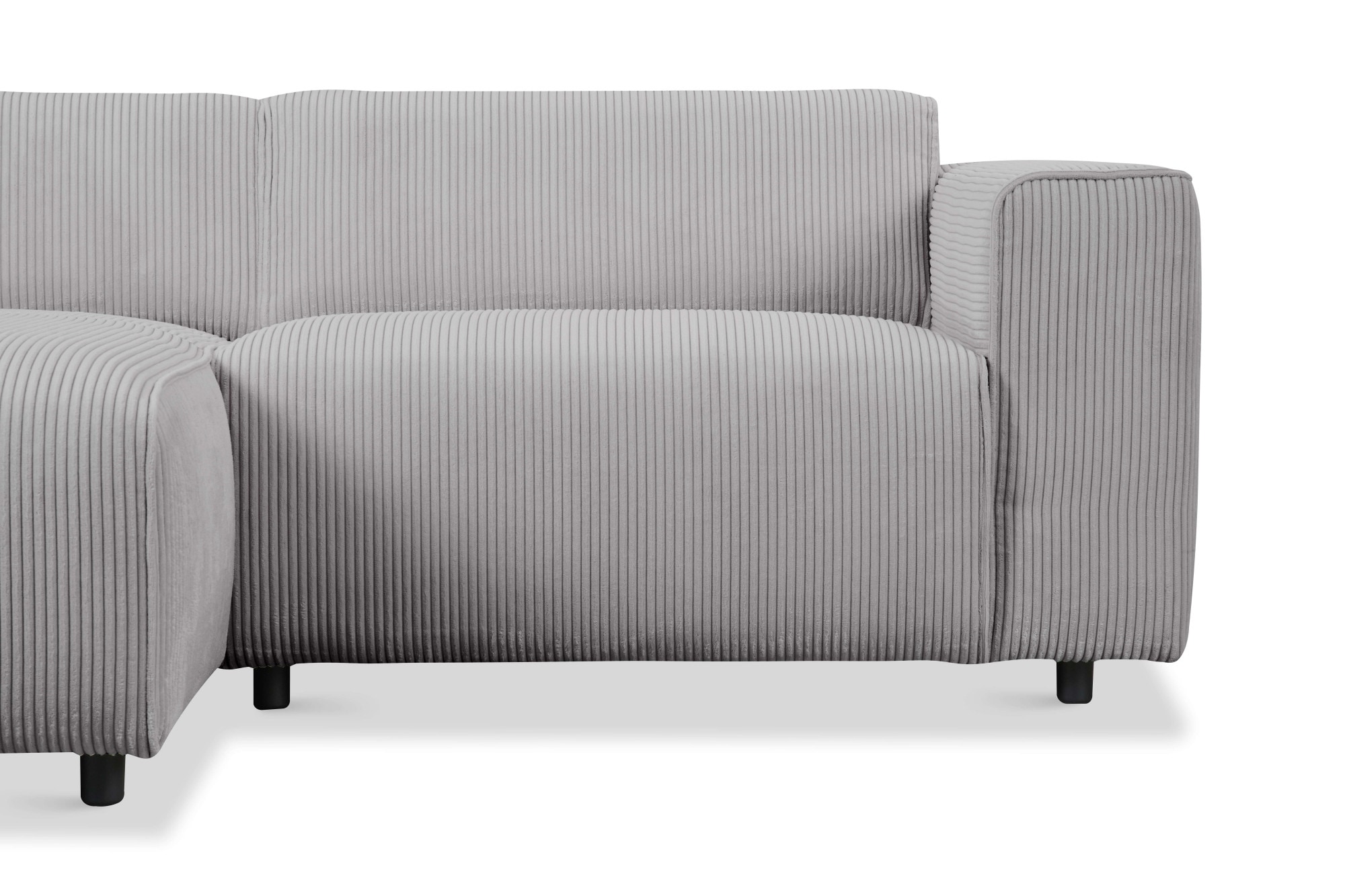 andas Ecksofa »Noord mit Kedernaht, Breite 234 cm«, Cord, Struktur, Webstoff, mit Wellenunterfederung, Massivholzrahmen