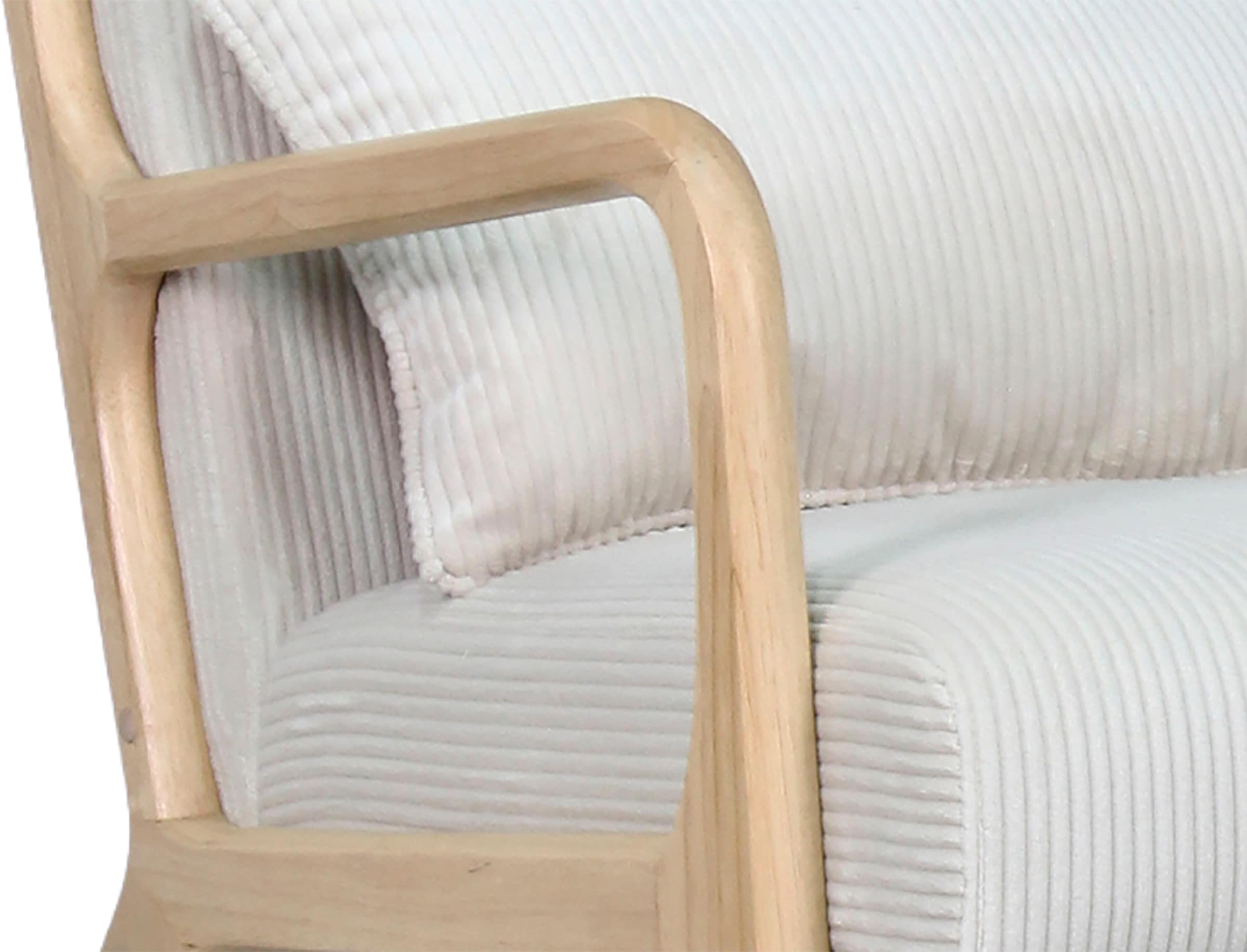 byLIVING Sessel »NOHR« Grob-Cord, Gestell Massivholz Rubberwood, Separates Zierkissen