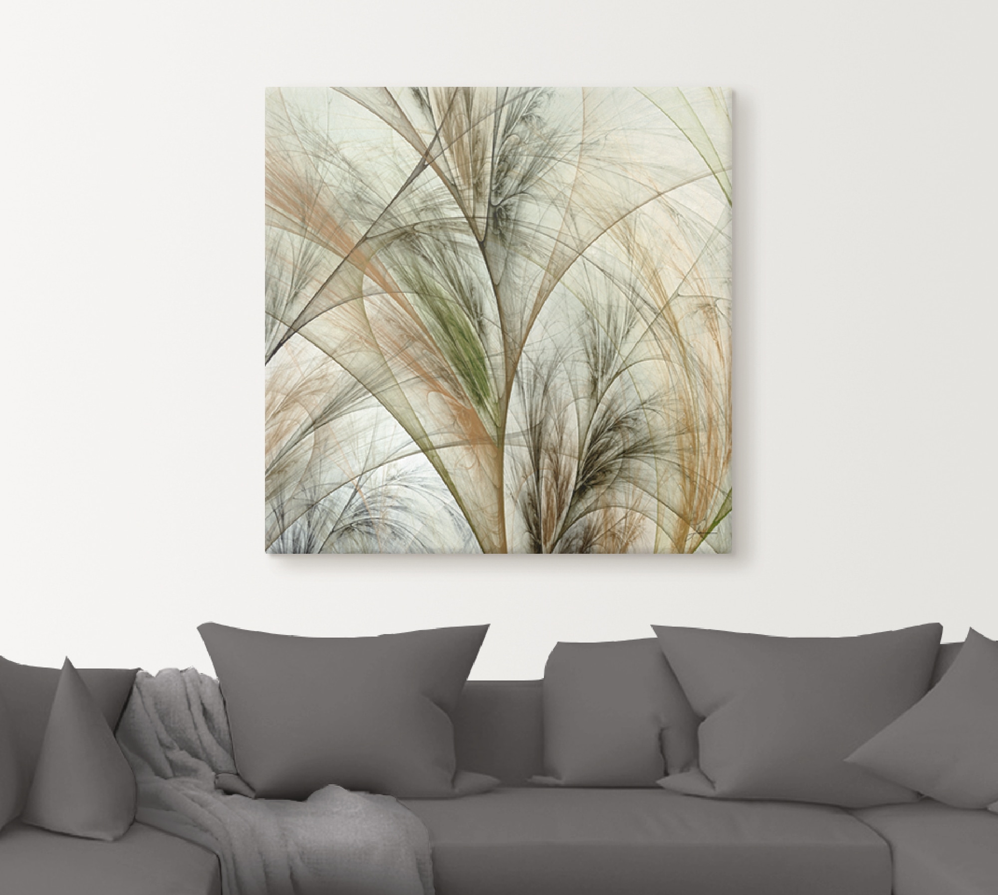 Artland Wandbild »Fraktales Gras IV«, Gräser, (1 St.), als Leinwandbild, Poster in verschied. Größen
