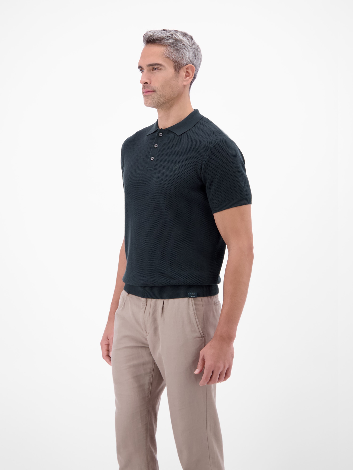 LERROS Poloshirt »Unifarbenes Poloshirt in Strukturqualität«