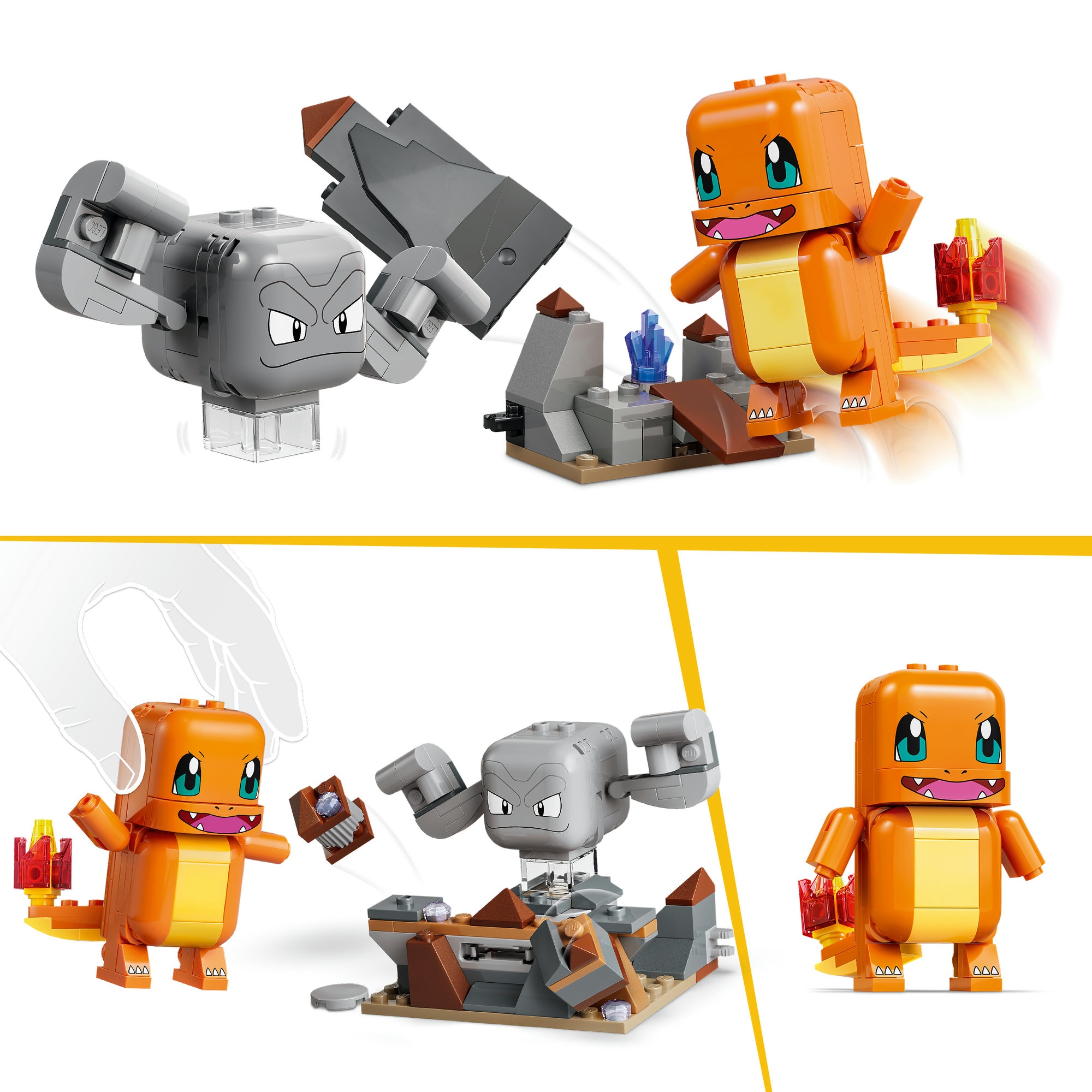LEGO® Konstruktionsspielsteine »SMART Play™ Glumandas und Kleinsteins Höhlenduell (72157)« LEGO Pokémon; Mit SMART Brick kombatibel (nicht enthalten)