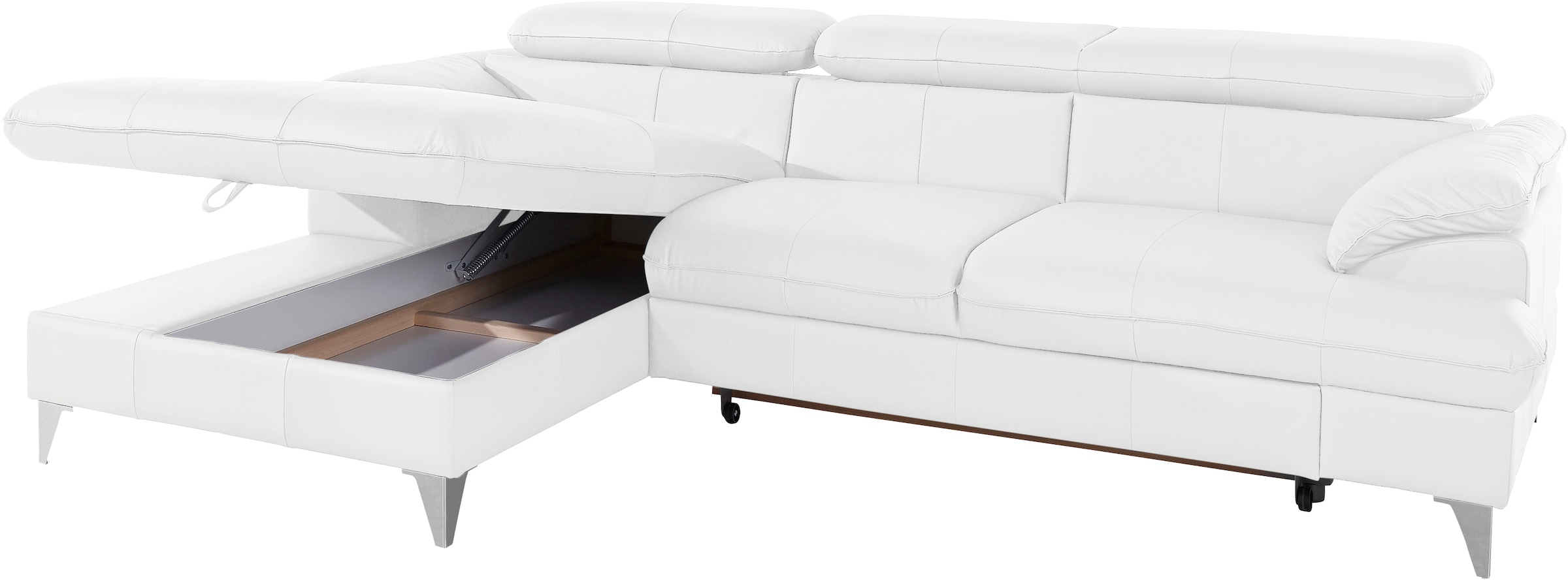 COTTA Ecksofa »Caluso L-Form«, mit Kopfteilverstellung, wahlweise mit Bettfunktion & Bettkasten