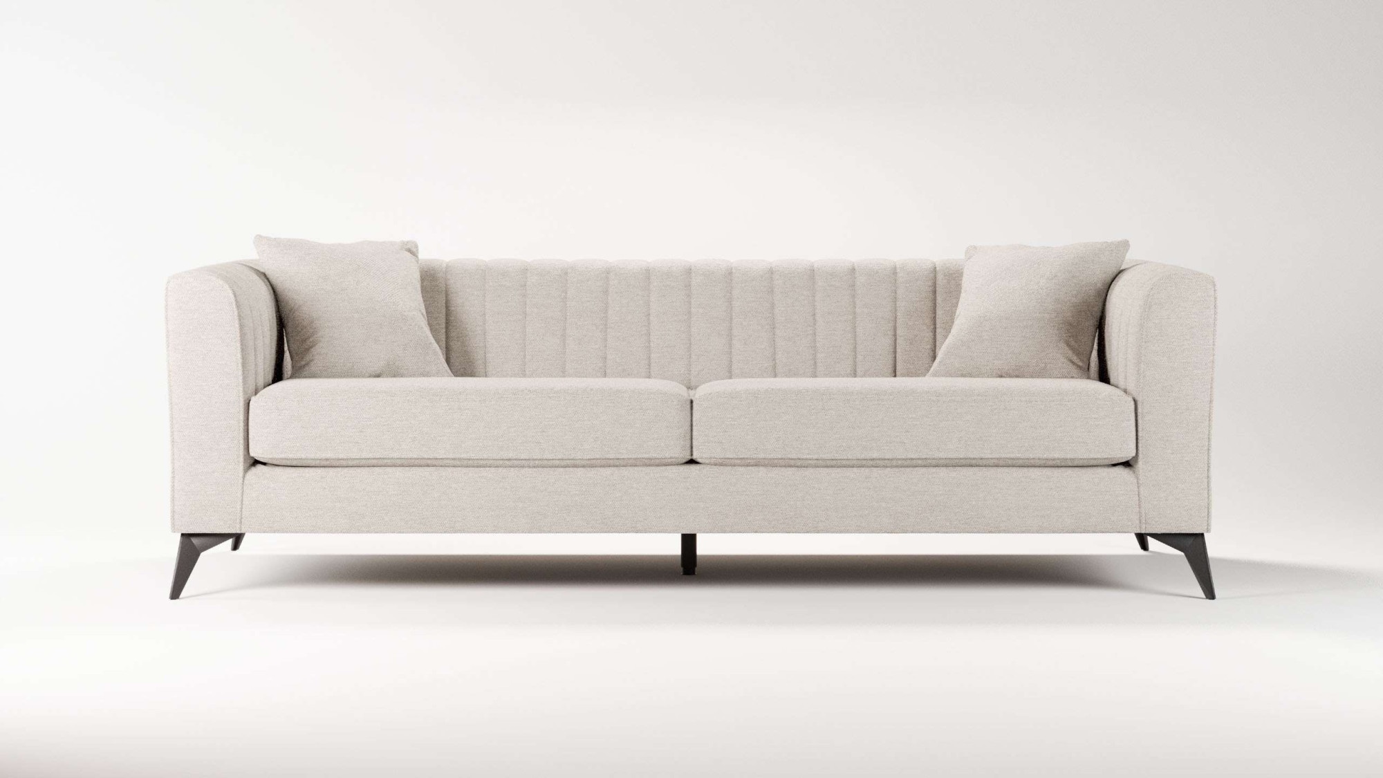 Places of Style 4-Sitzer »MATTHEW elegantes Designsofa, Maße B/T/H: 231/86/74 cm«, XXL, Steppung im Rücken, lose Sitzkissen, incl 2. Zierkissen