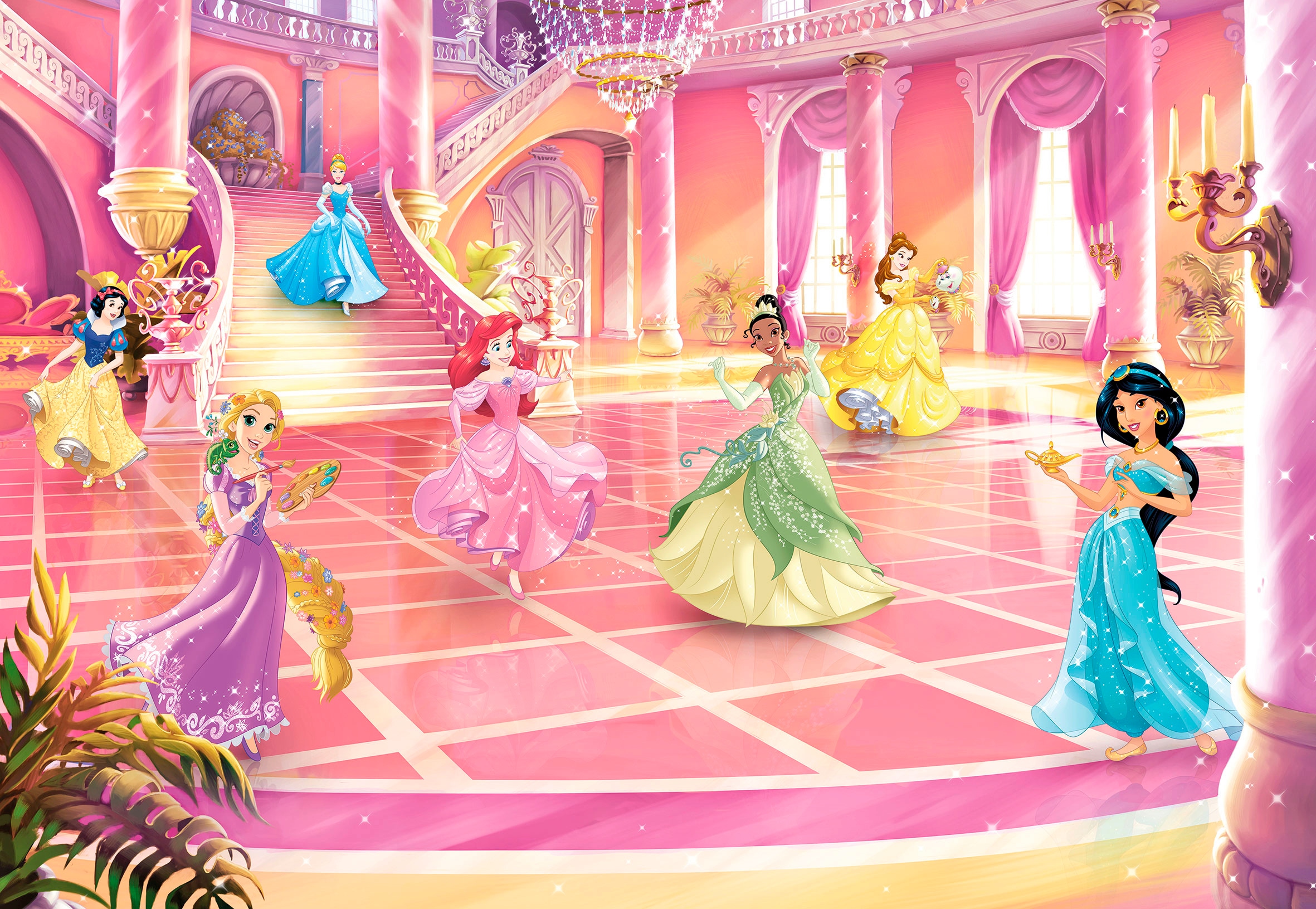 Komar Fototapete »Princess Glitzerparty - Größe 368 x 254 cm«, bedruckt, Kinderzimmer