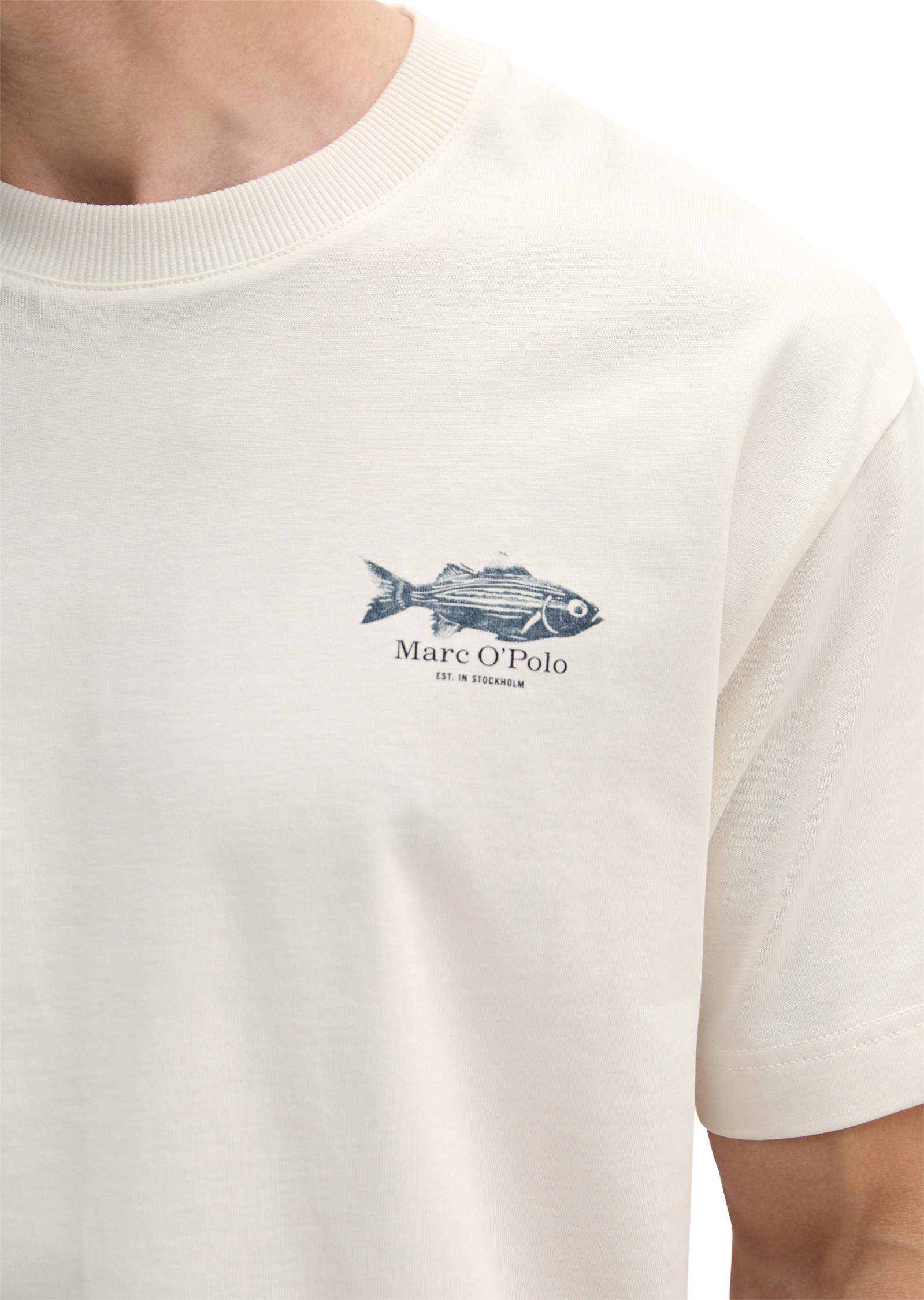 Marc O'Polo T-Shirt loose mit Fisch-Rückenprint