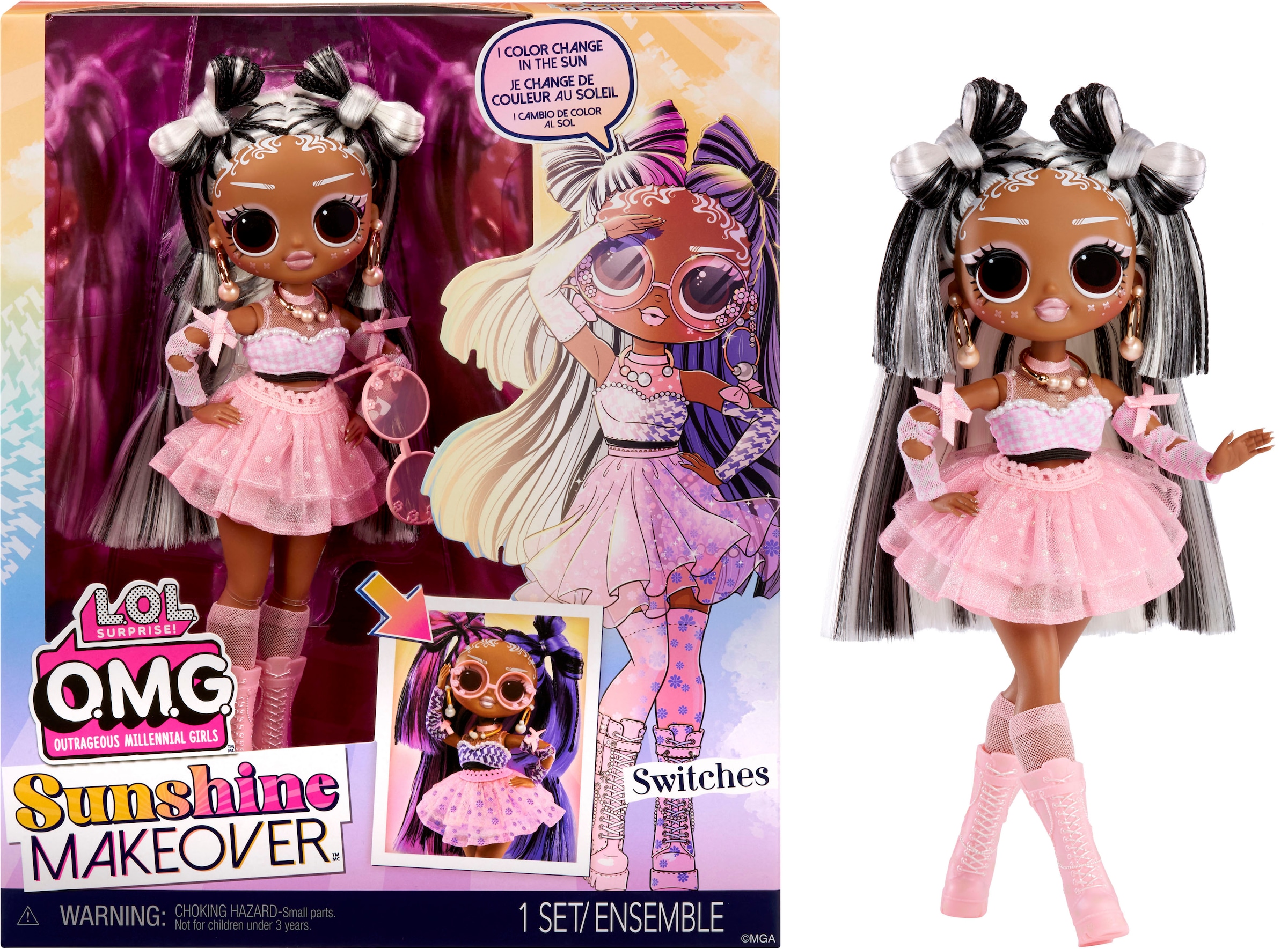 L.O.L. SURPRISE! Anziehpuppe »OMG Sunshine Color Change - Switches«, mit UV-Farbwechsel