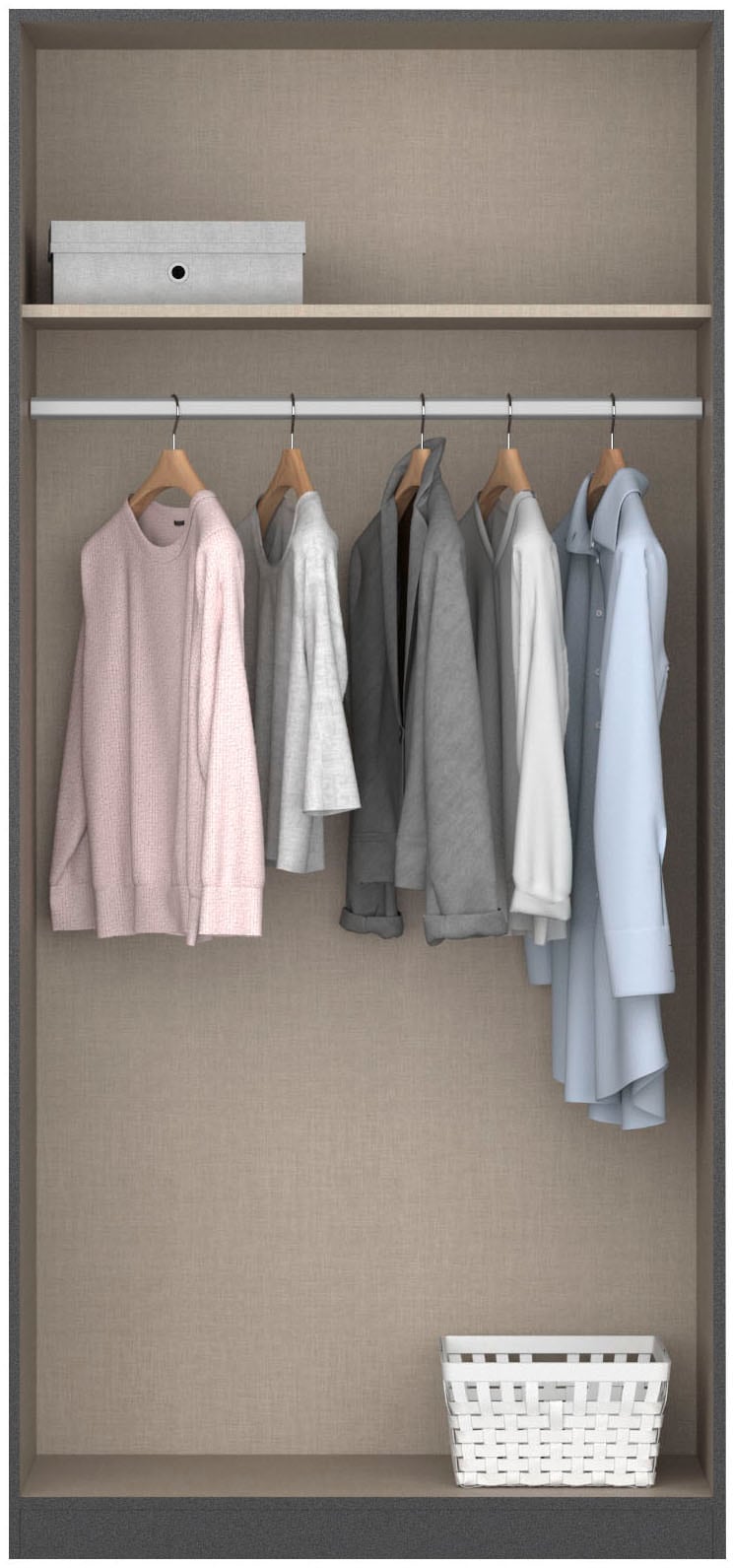 rauch Drehtürenschrank »Kleiderschrank Jugendzimmer Kinderzimmer Stauraum Topseller Holmes« mit Applikationen "Industrial Style"