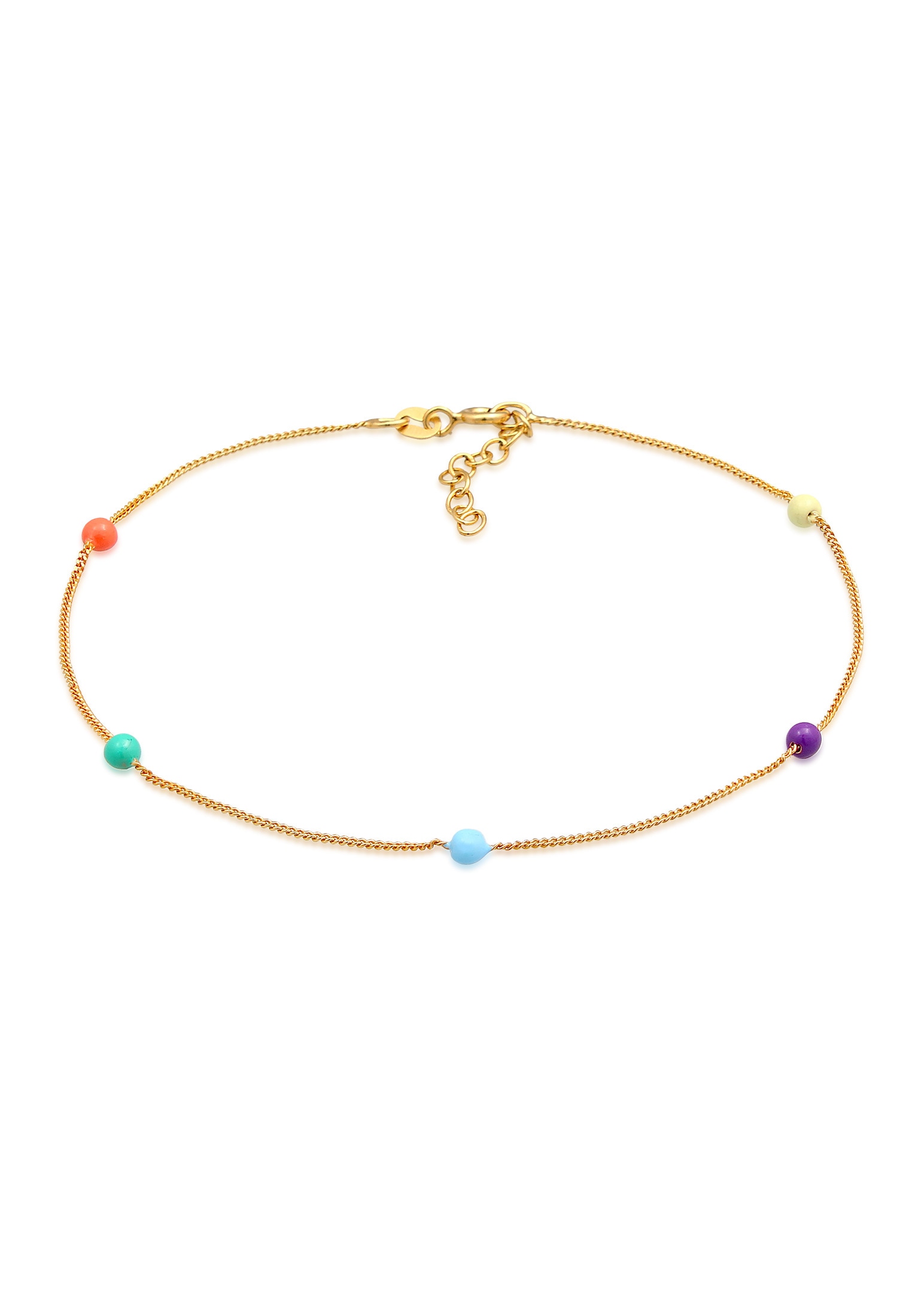 Elli Fußkette »Fußschmuck Kugel Bead Emaille 925er Silber«