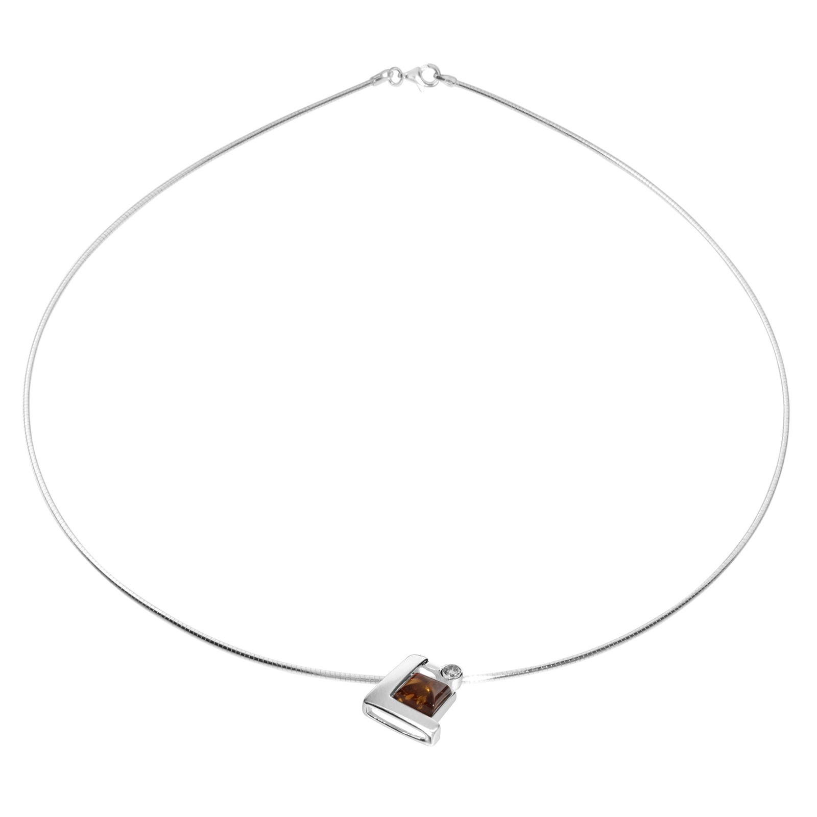OSTSEE-SCHMUCK Kette mit Anhänger »- Gleiter-Diane - Silber 925/000 - Bernstein/Zirk.«
