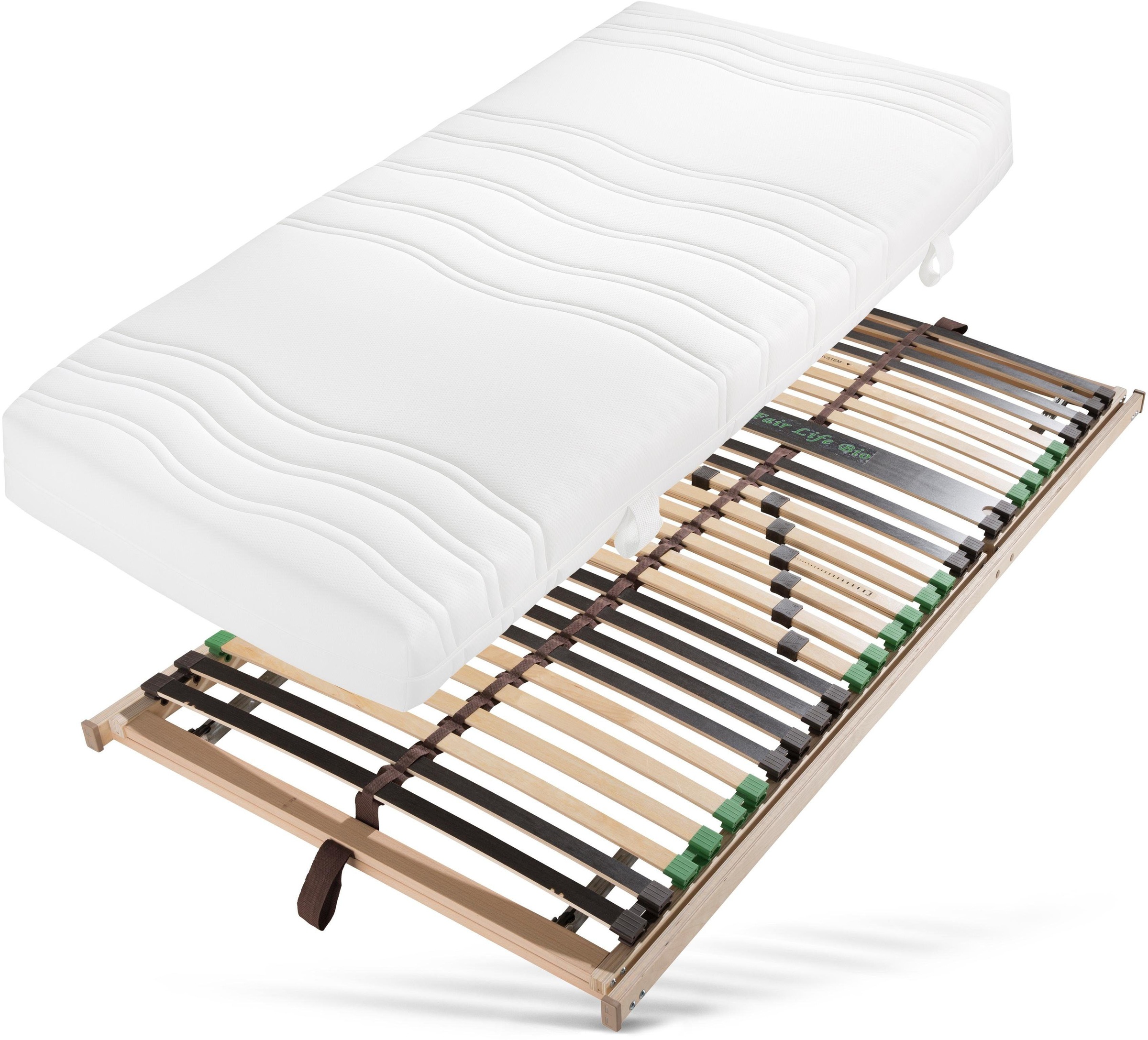 Fair Life Bio Komfortschaummatratze + Lattenrost »Activ Greenfirst& Fair Live Bio 28 KF«, (Set), Testurteil sehr gut Note 1,4*