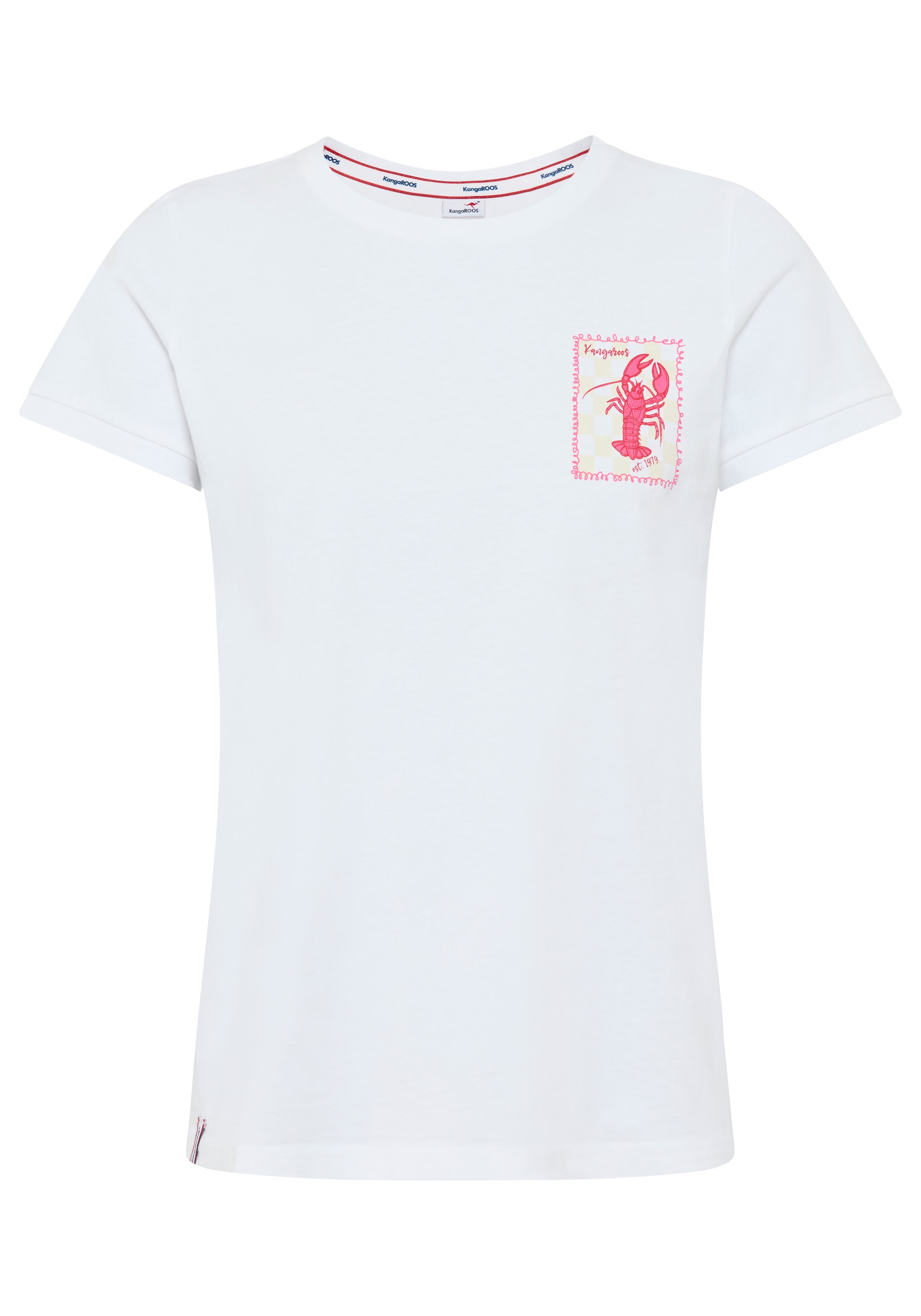 KangaROOS T-Shirt schmaler Schnitt, Kurzarm, mit Rundhalsausschnitt