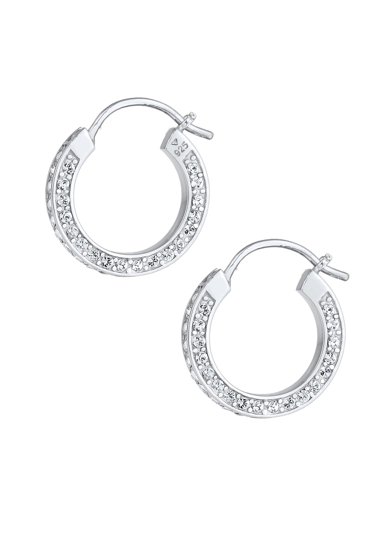 Elli Premium Paar Creolen »Ohrringe Creolen Kristall 925 Silber«